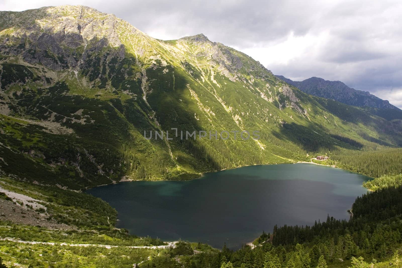 Mountains on the lake by shiffti