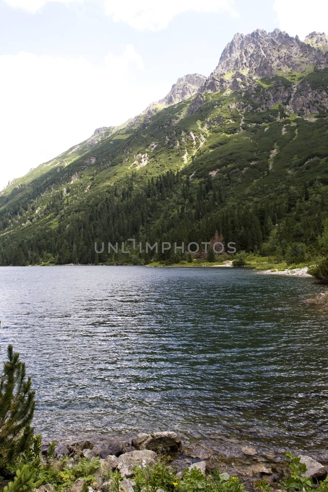 Mountains on the lake by shiffti