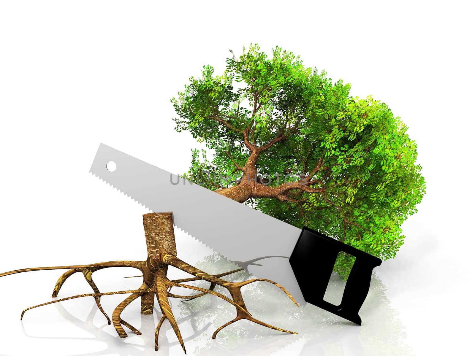 the green tree and the saw