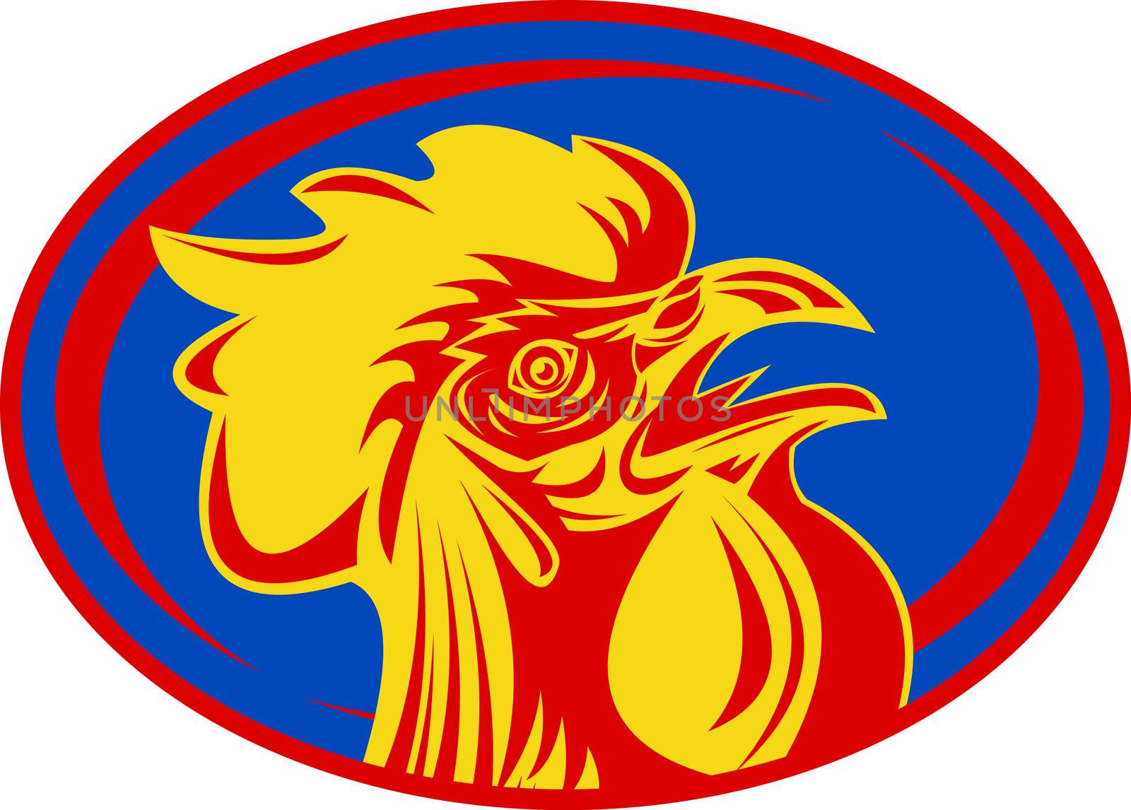 rugby rooster sports mascot france by patrimonio