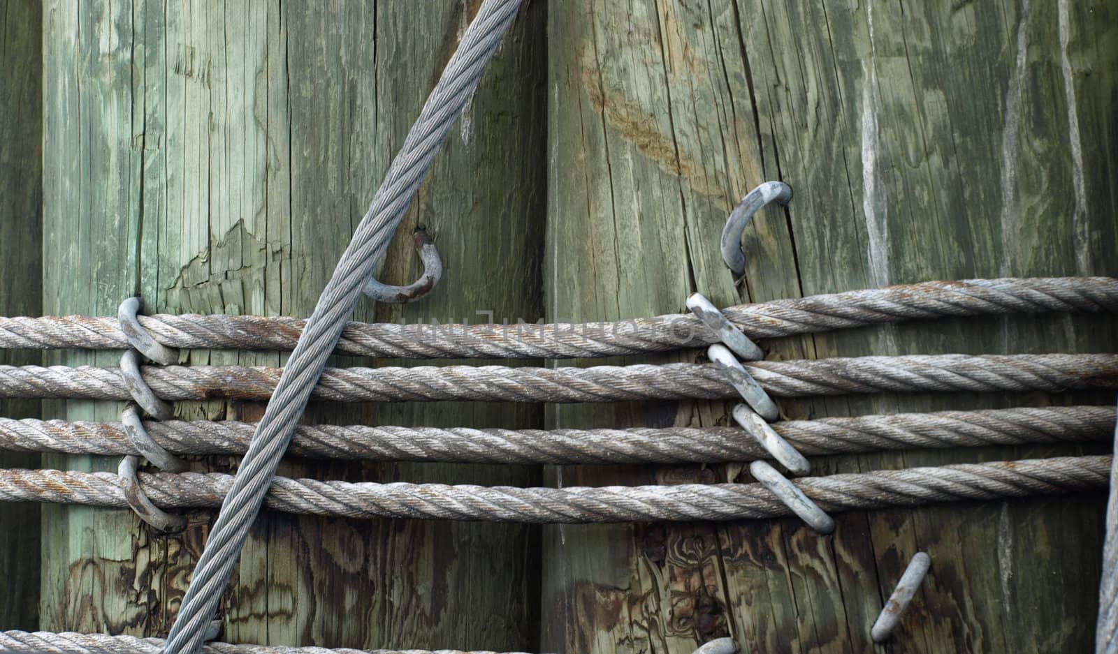 Wooden dock piers shown up close