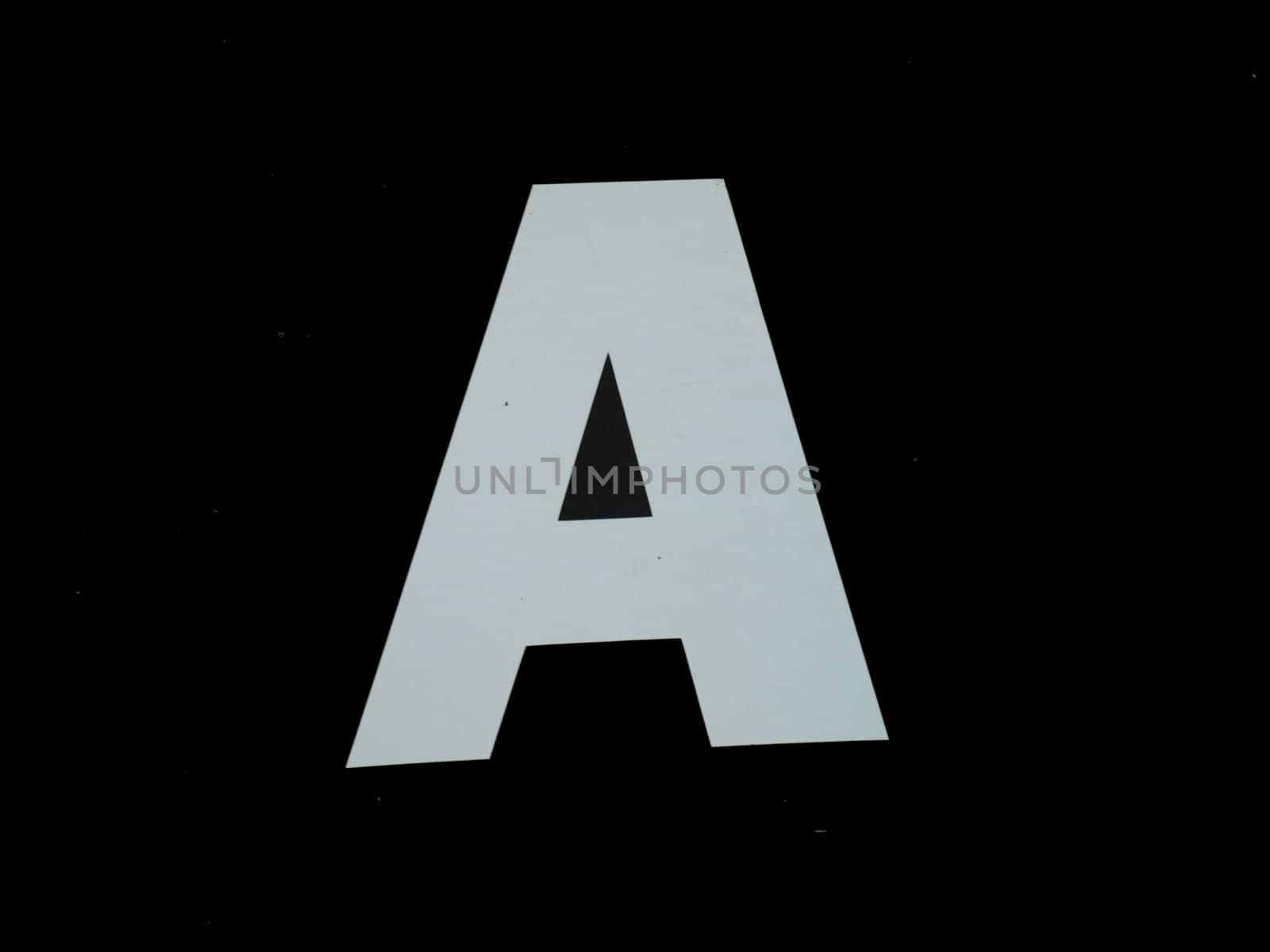 The letter a in black and white