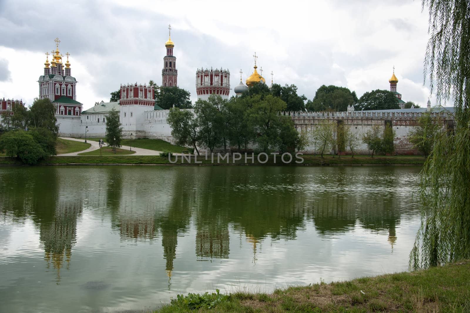 Novodevichy Convent reflects in the lake - landscape style. by Claudine