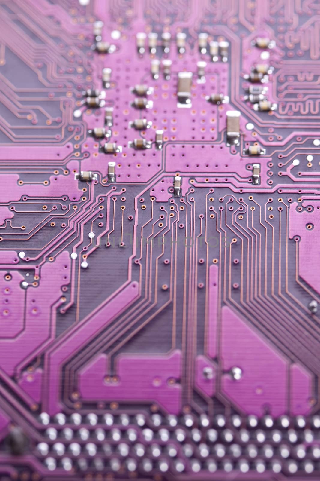 A close up of a computer circuit.