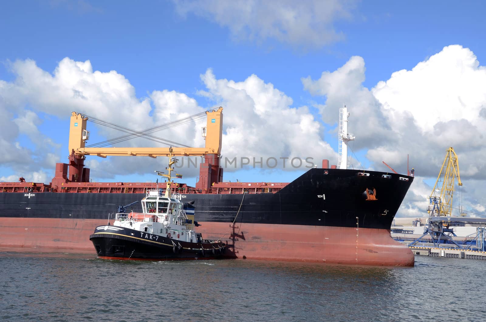 Baltic sea big port Klaipeda in Lithuania