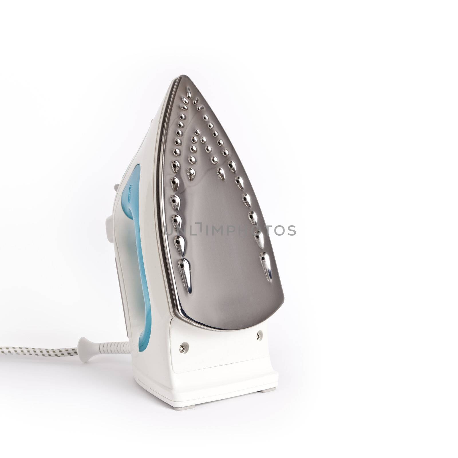 An image of a steam iron on white background