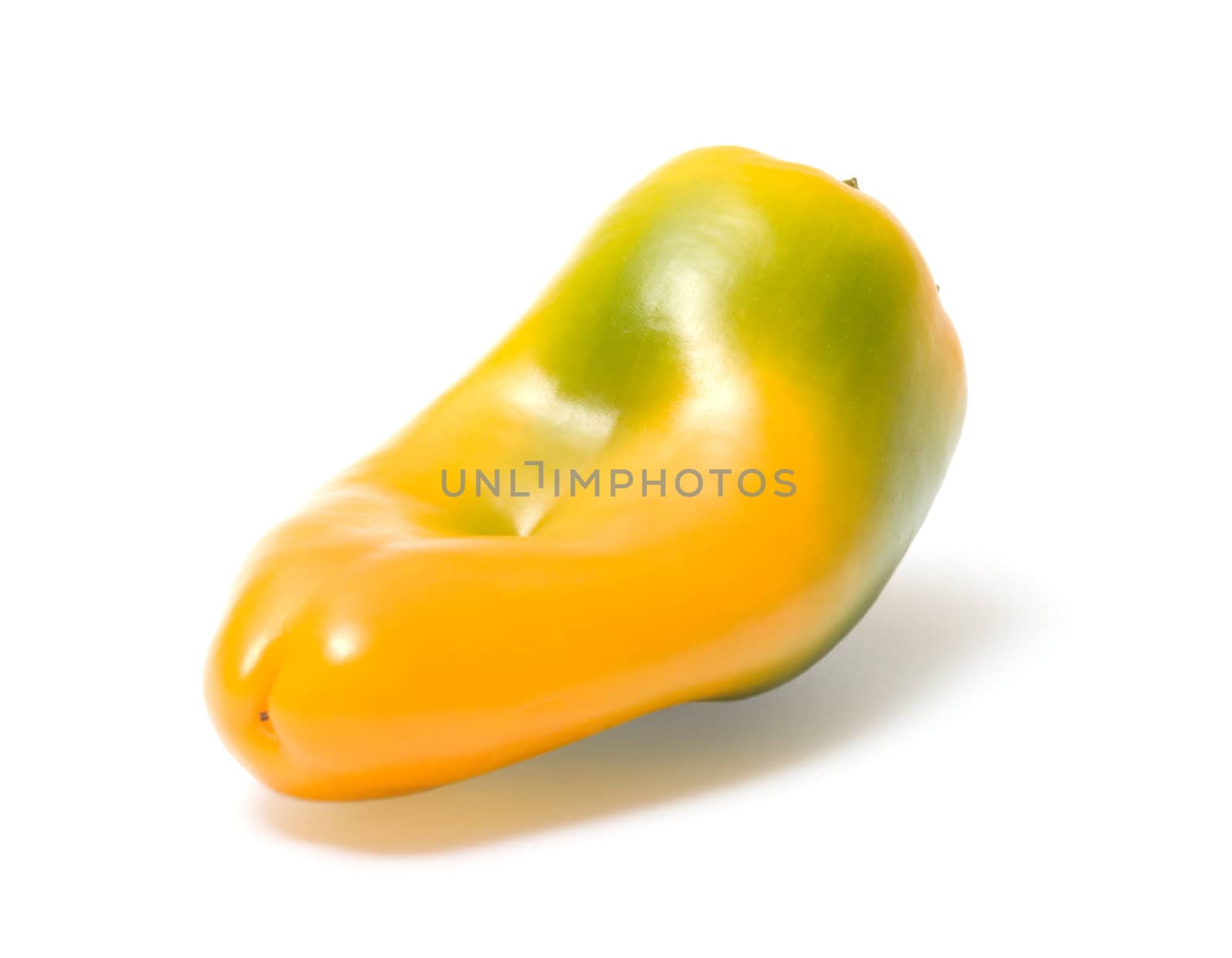 Yellow pepper isolated on a white background.