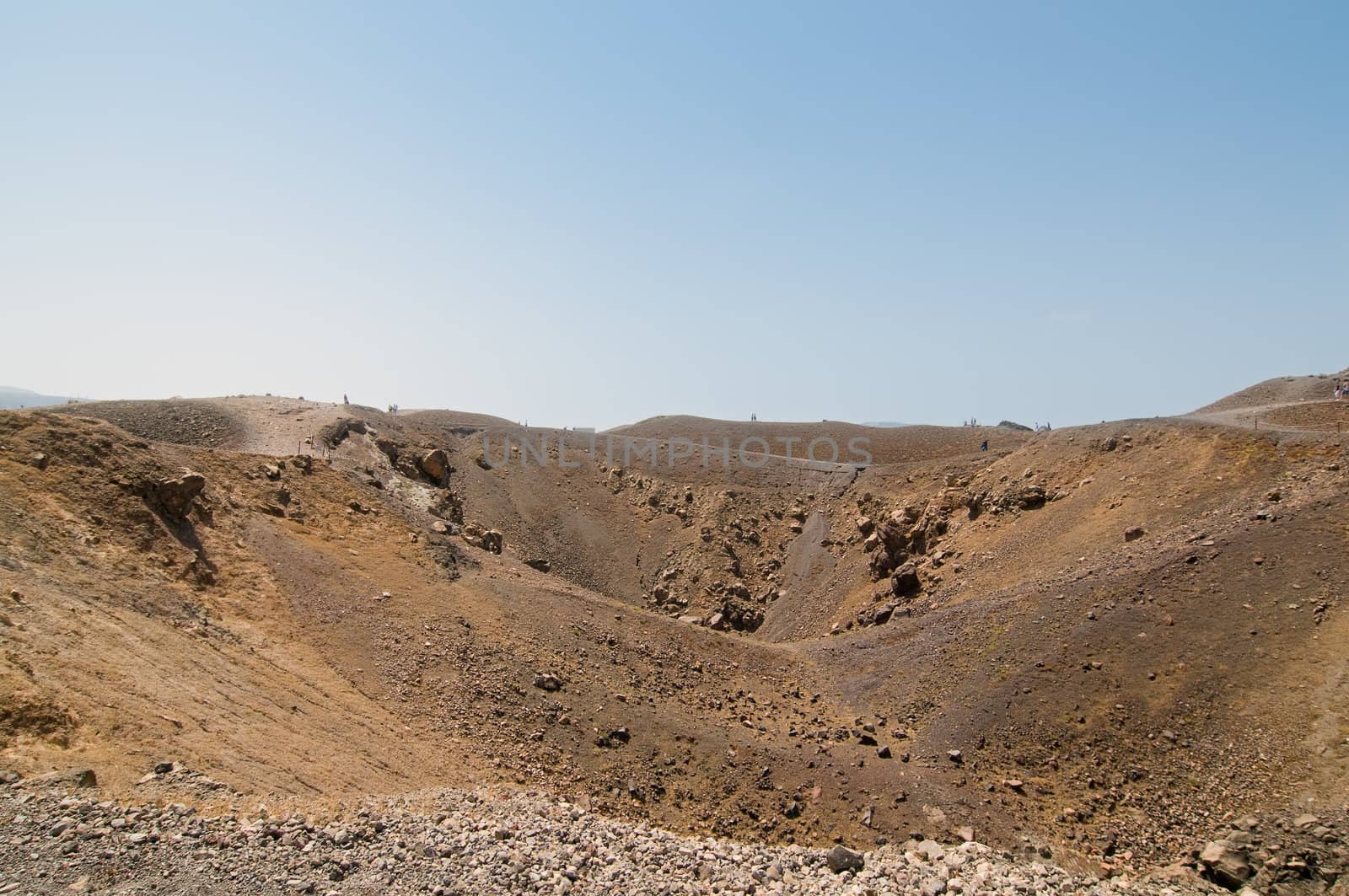 View of Santorini volcano, daylight, summer, sun
