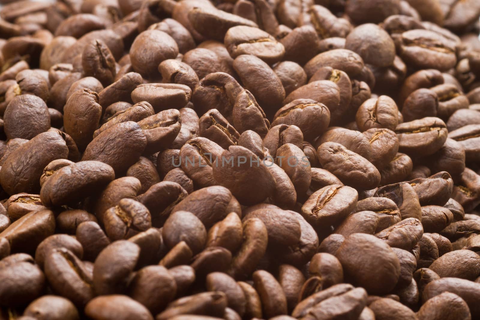 Close up of hole coffee beans. Suitable for background
