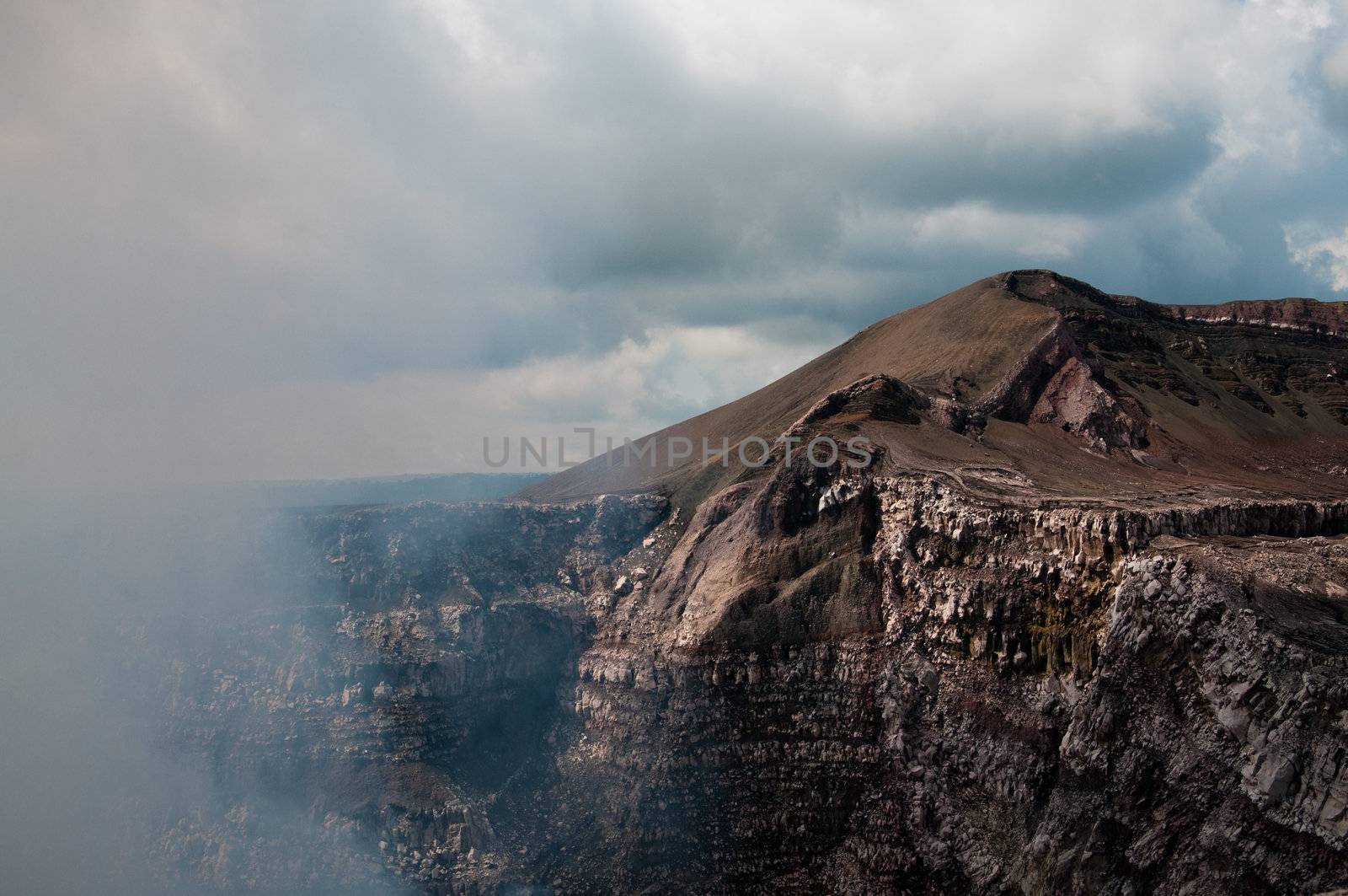The picture of the volcanic landscape of the volcan Masaya