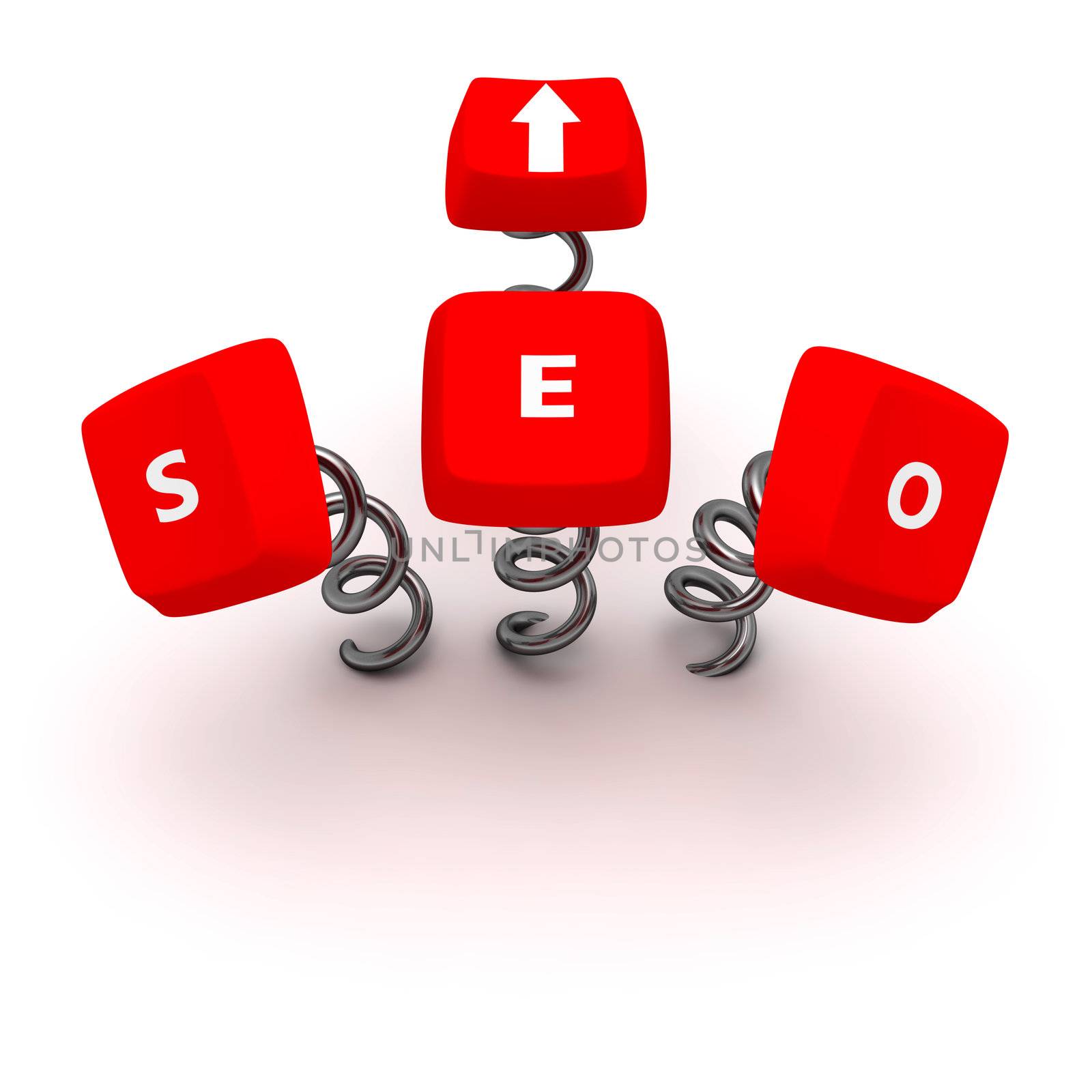 Computer keys "Search Engine Optimization" on springs