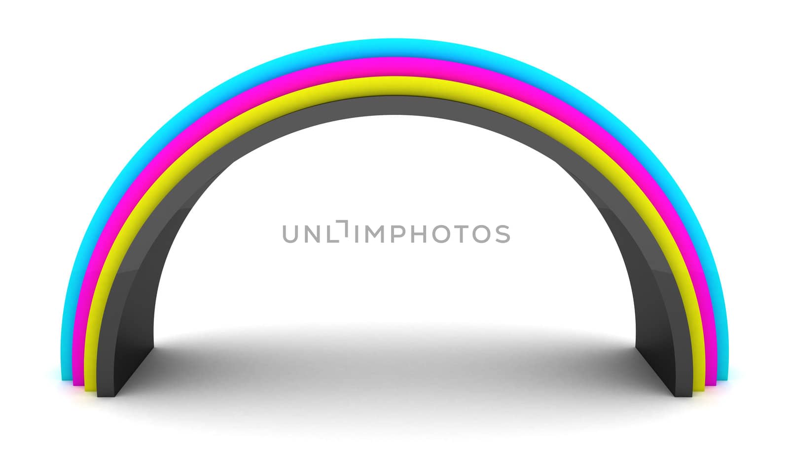3d cmyk rainbow isolated on the white background