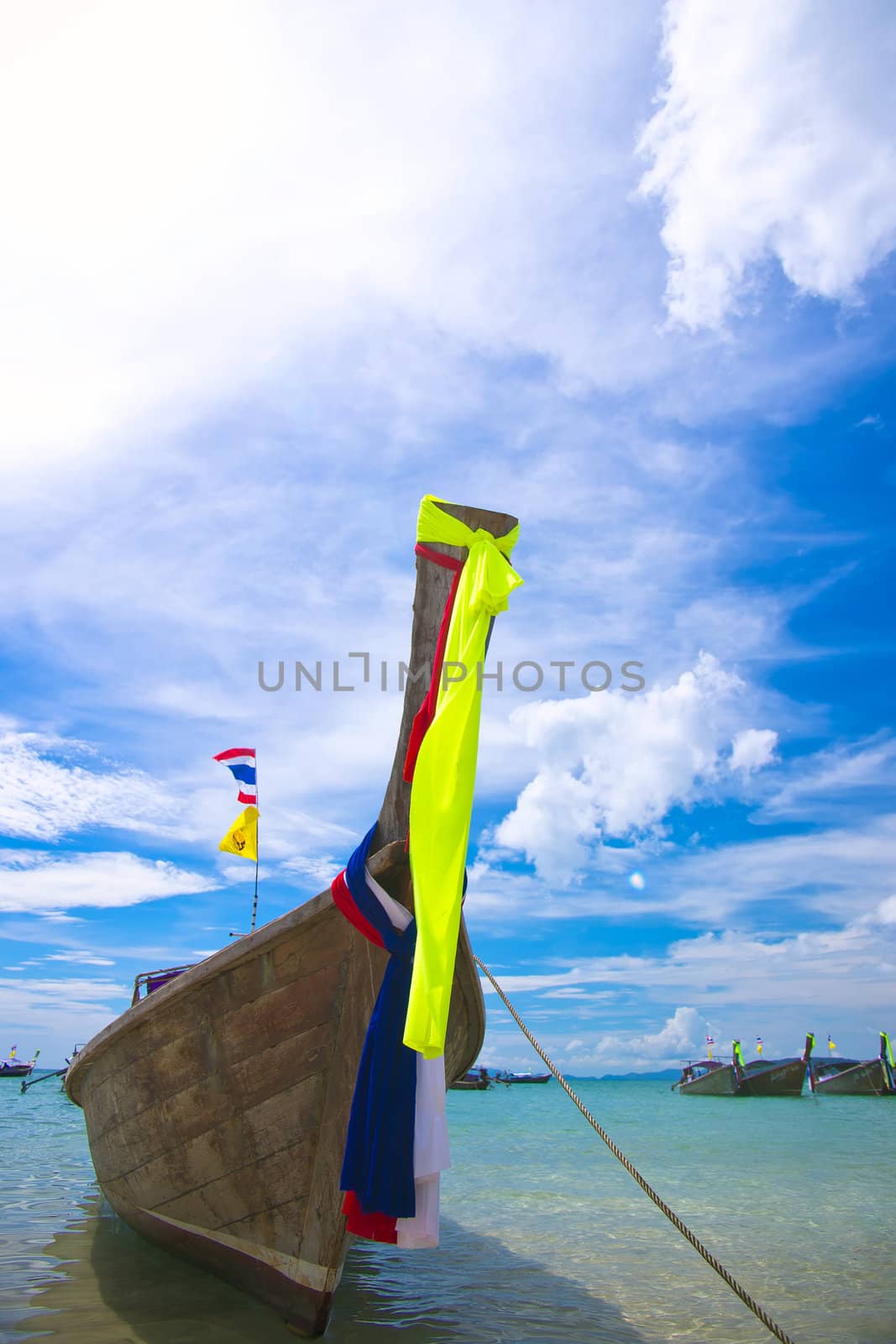 Longtail boat on the beach, Krabi province, Thailand