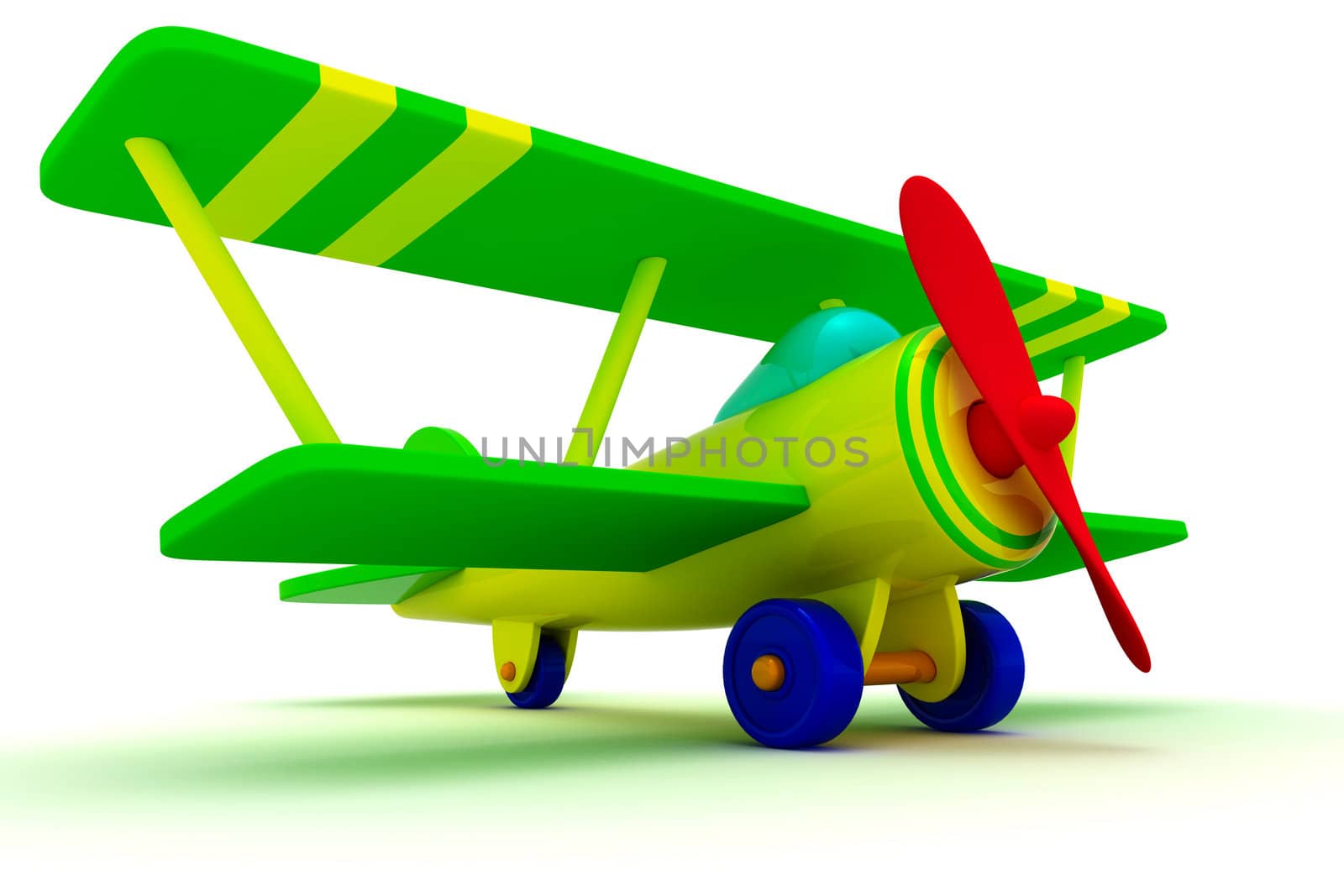 Toy airplane isolated on the white background