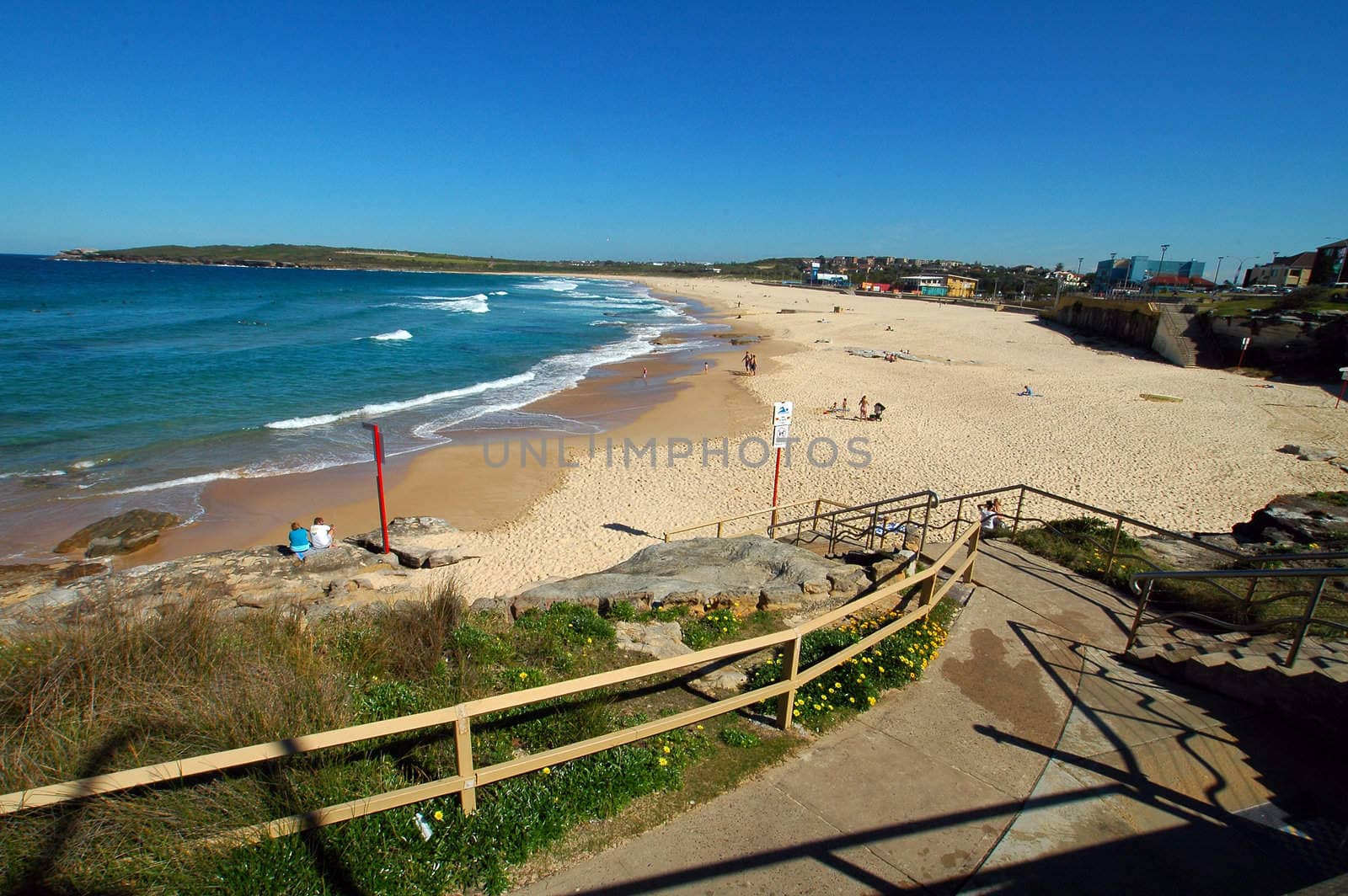Maroubra beach in Sydney, Nice cloudless day