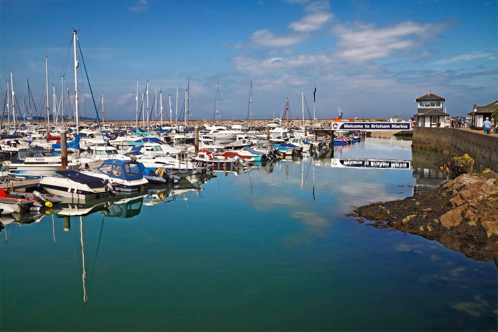 Brixham marina in Devon, England.