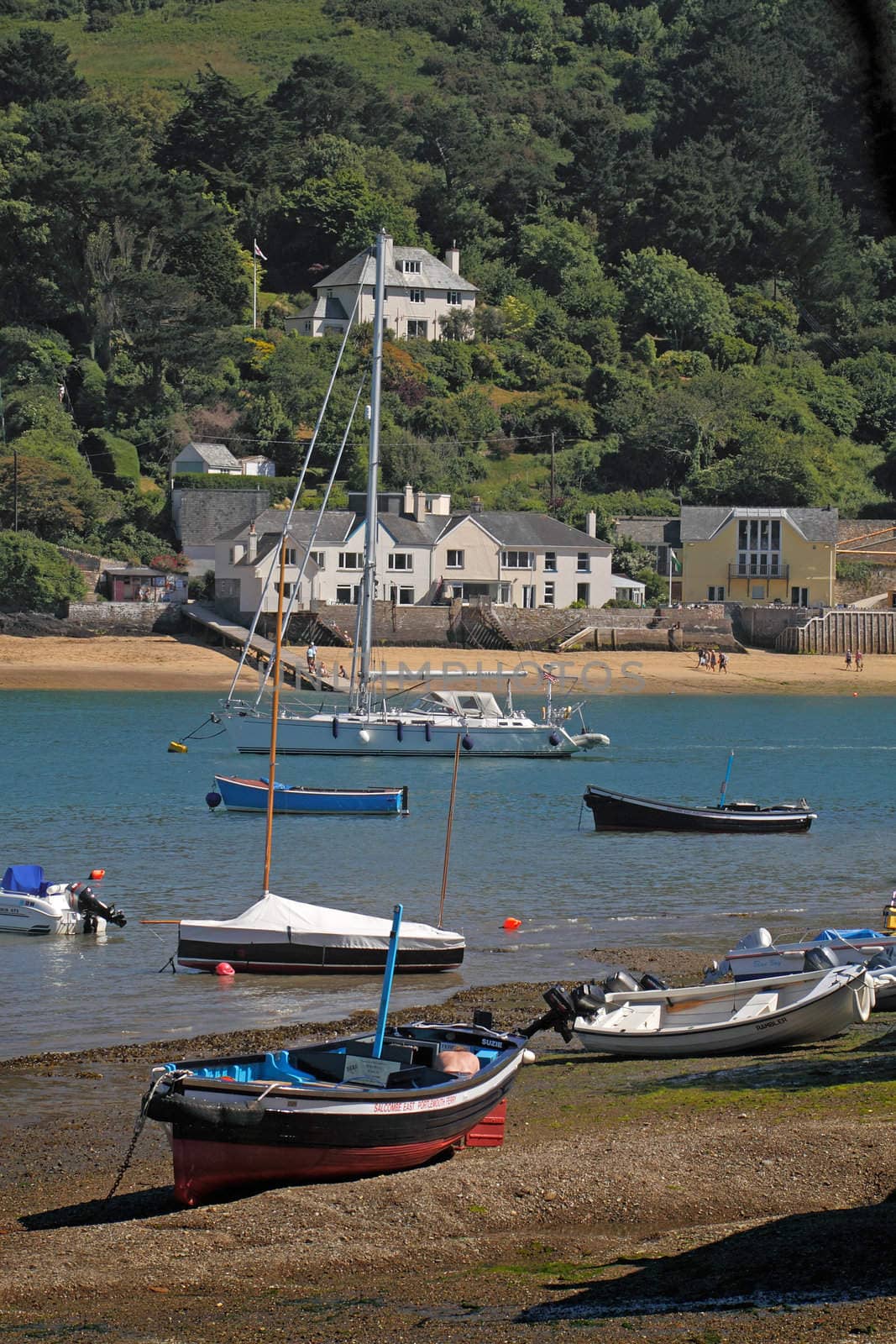 The houses near the estuary at Salcombe in Devon, England enjoy an enviable position.