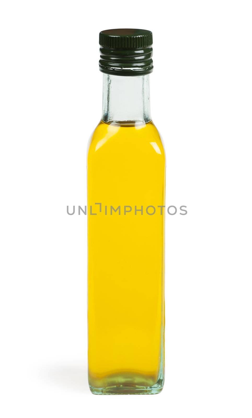 A bottle with olive oil isolated on the white