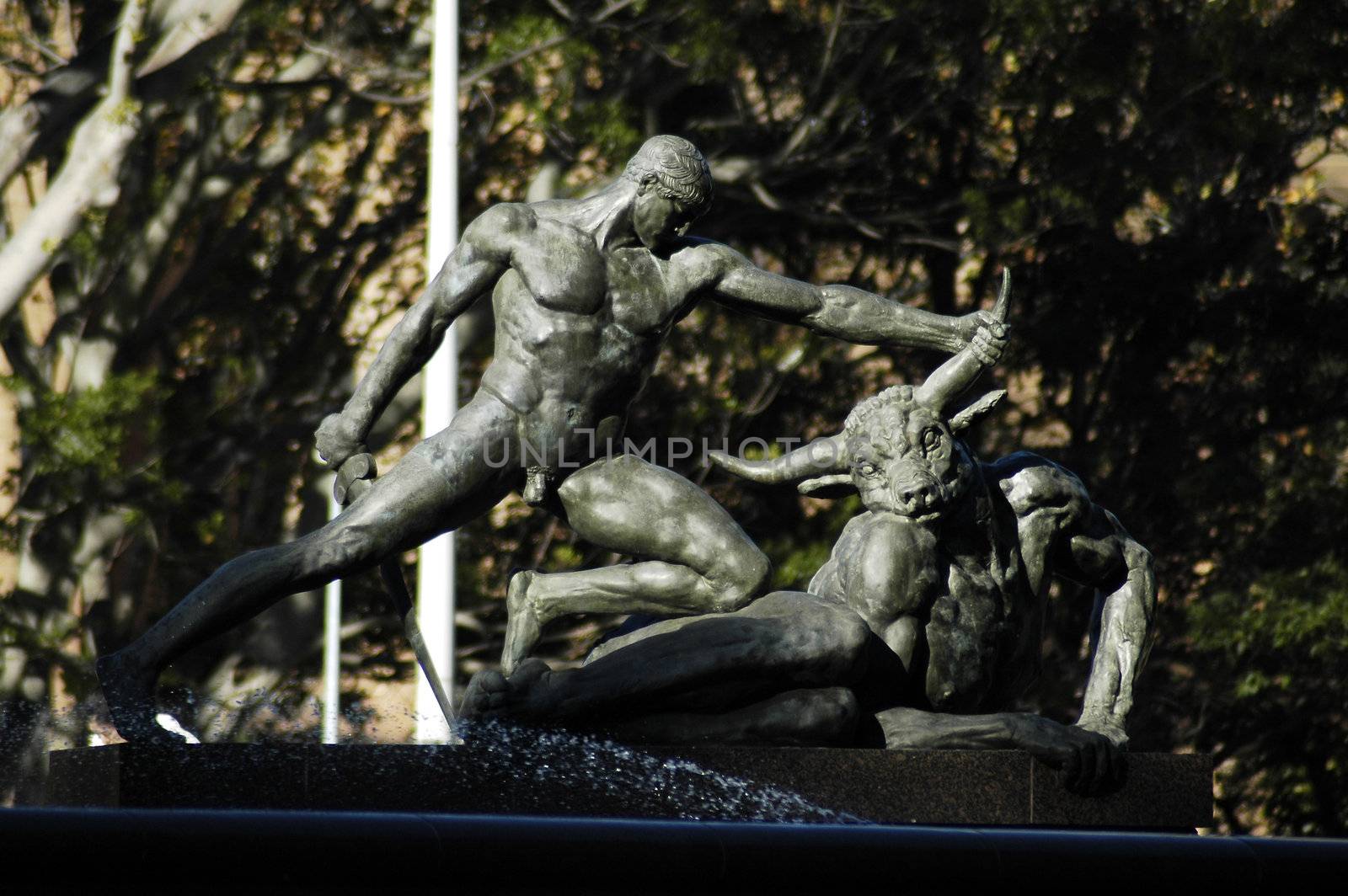 theseus and minotaur, archibald fountain in hyde park, sydney