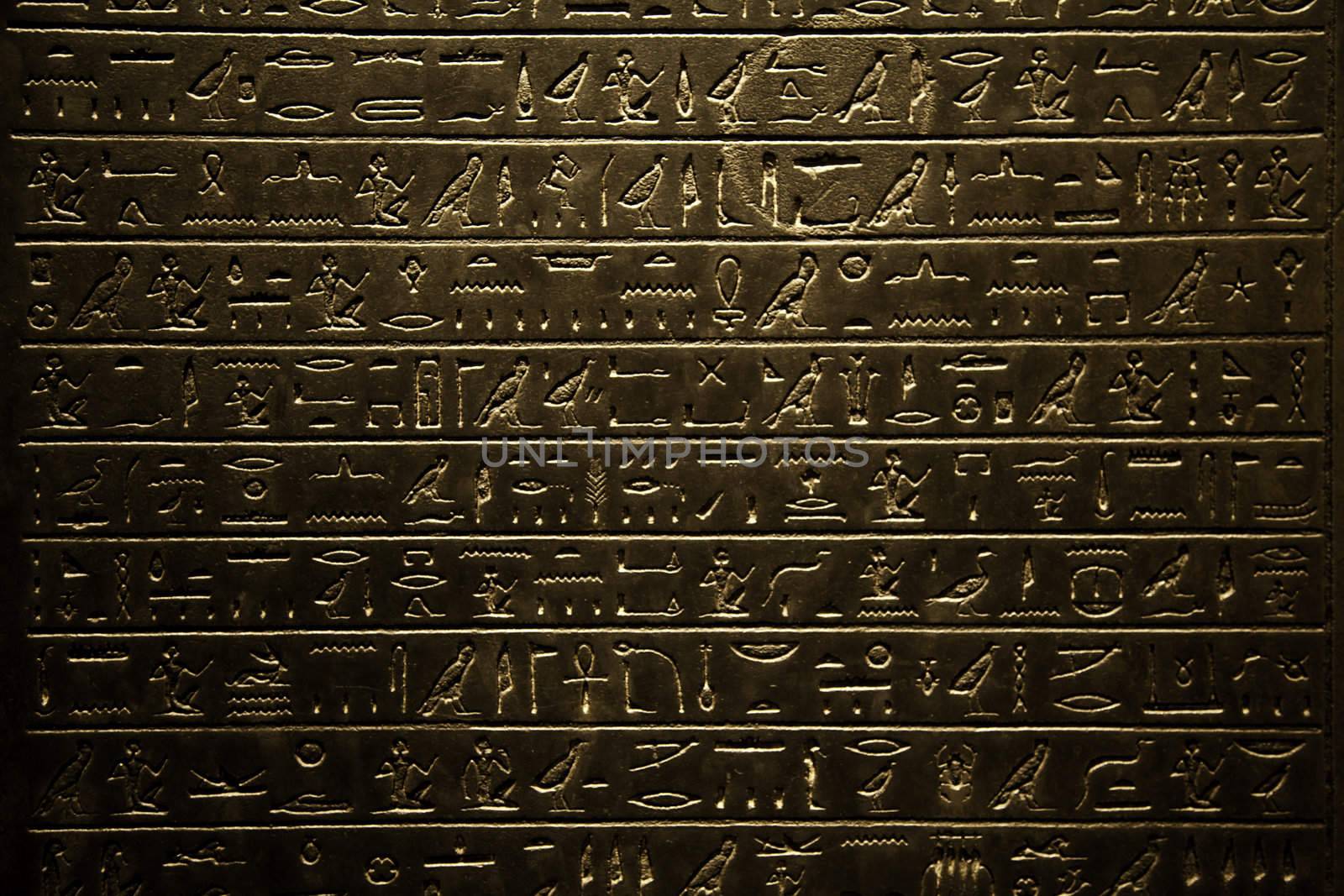 Background of Egyptian hieroglyphic, written on stone
