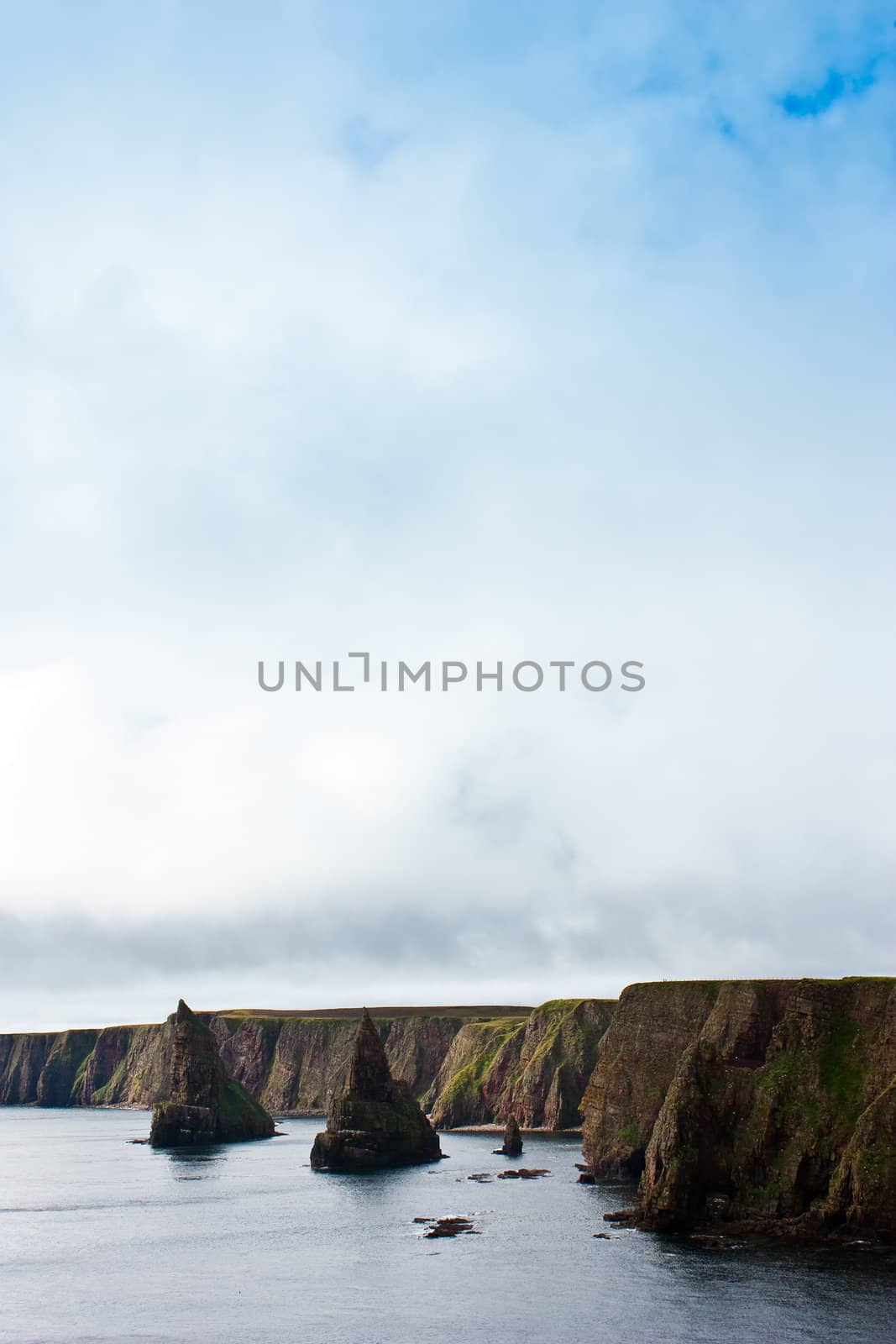 John o' Groats point, Scotland, with copy space