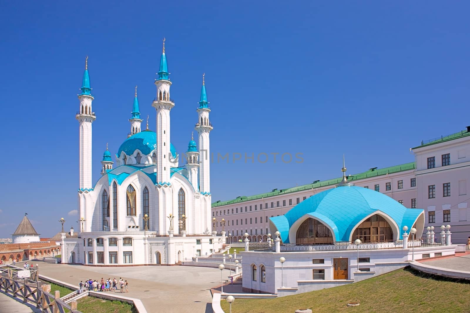 View of the beautiful Qolsharif Mosque in  Kremlin, Kazan, Russia.