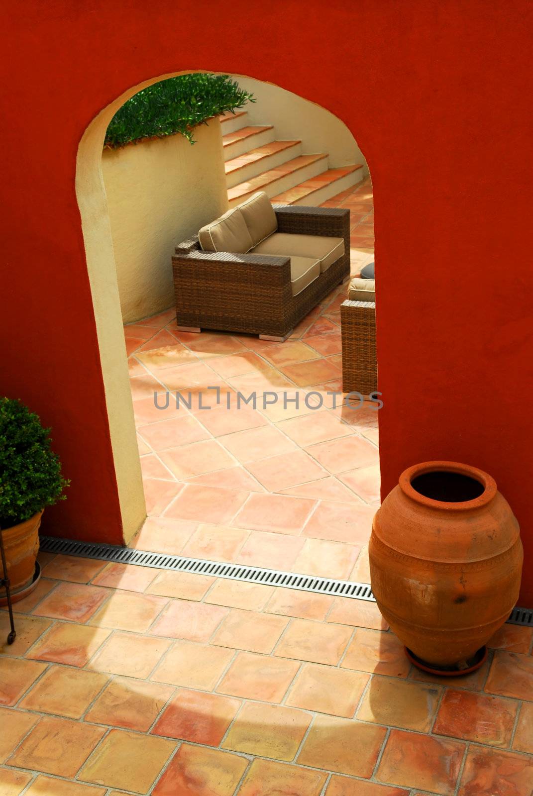 Courtyard of a villa by elenathewise