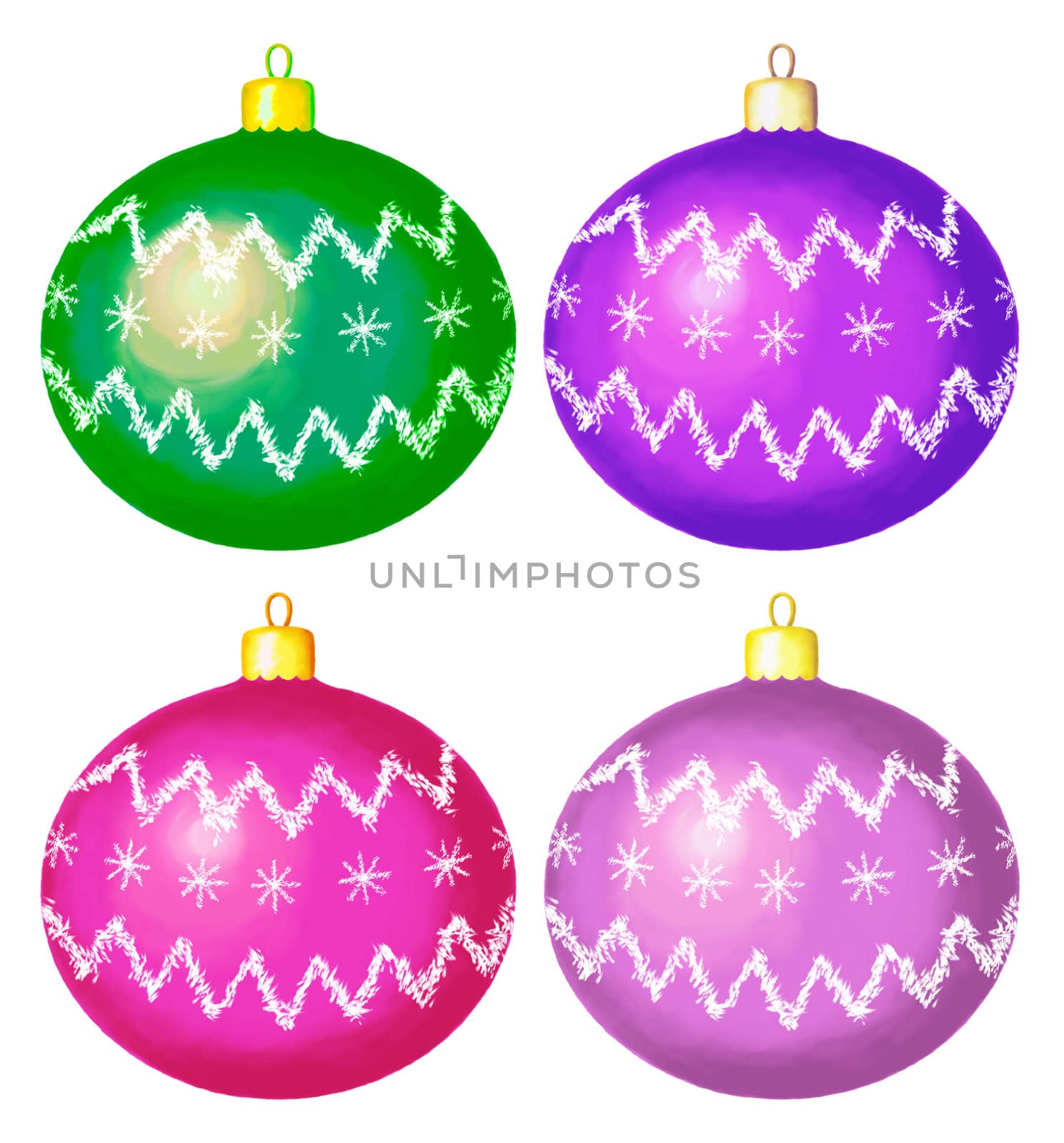 Christmas balls, isolated, set by alexcoolok