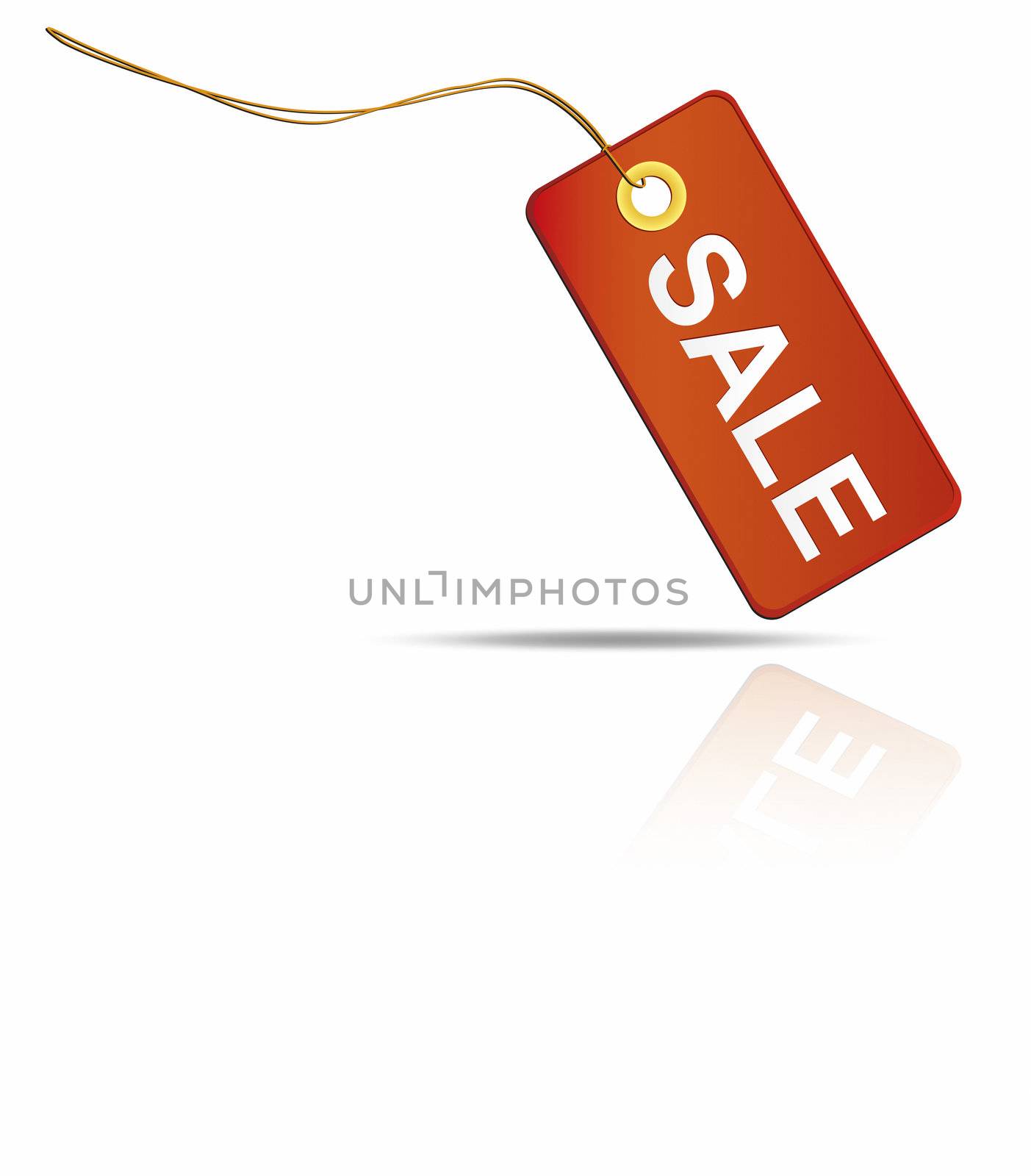 An image of a red sale tag