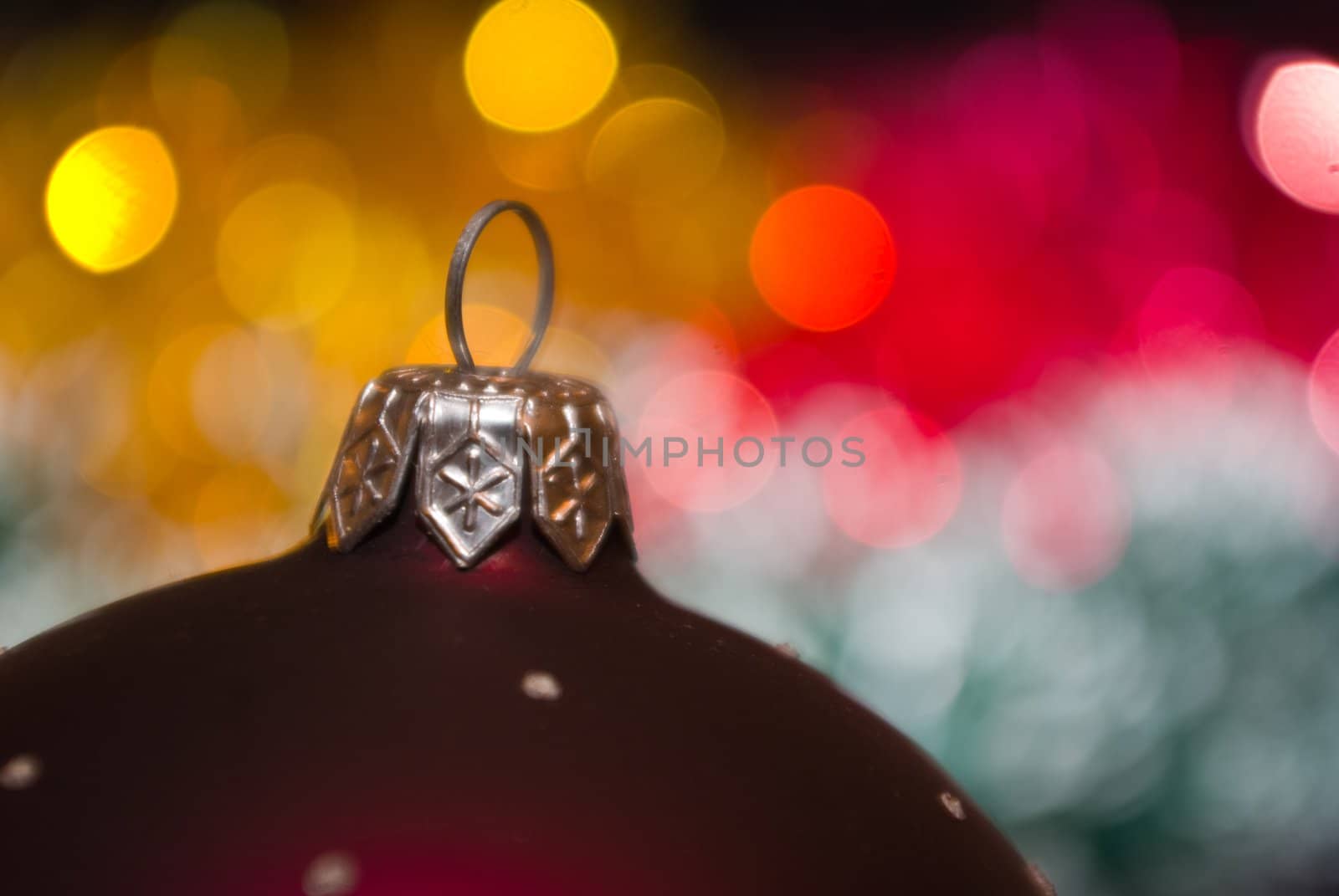 The colored abstract christmas lights as background