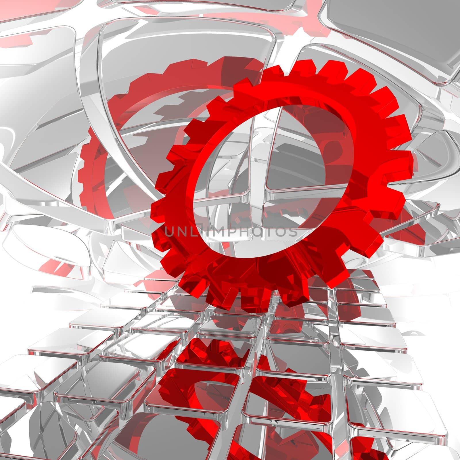 gear wheel in abstract space - 3d illustration