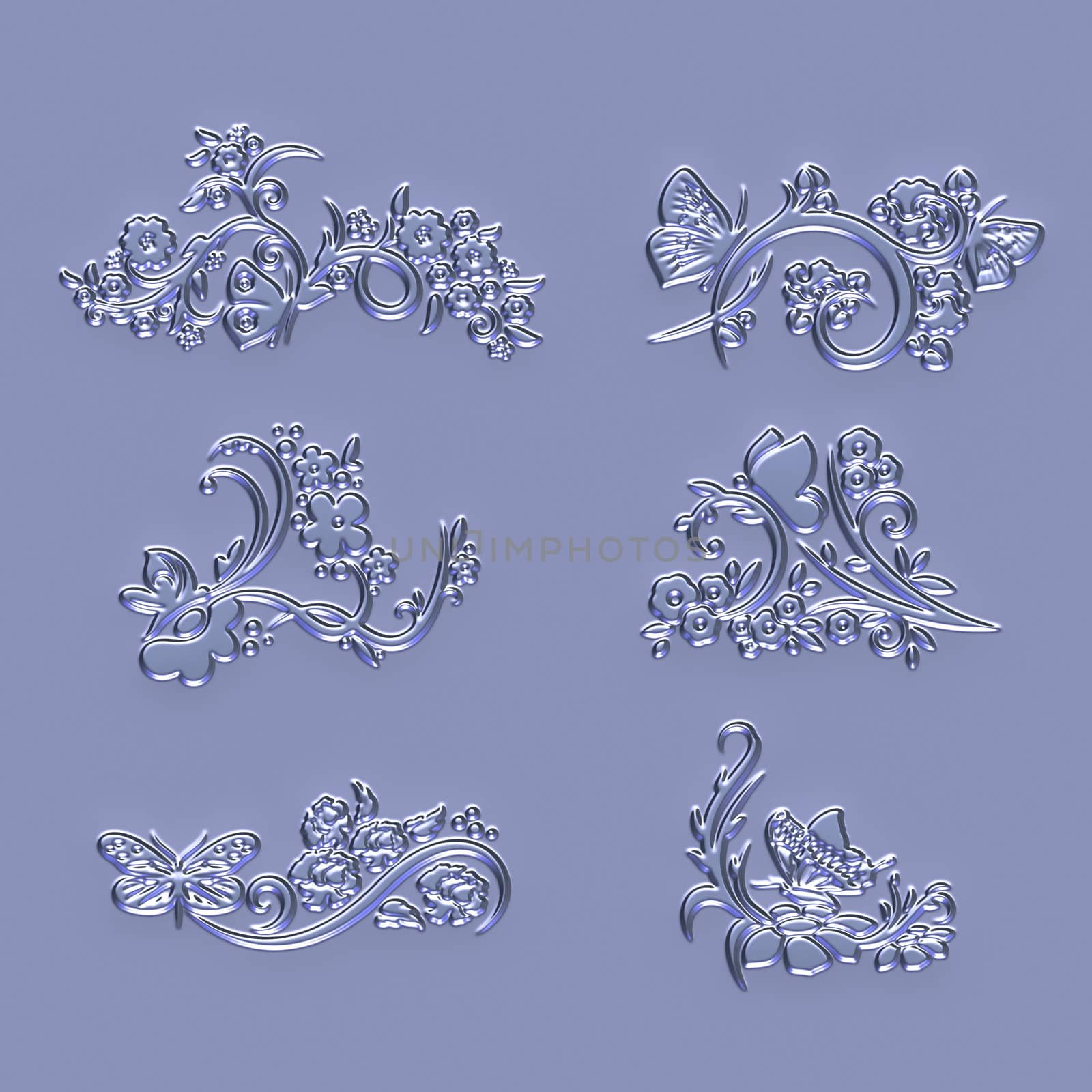 ornament sets 3d embossed pattern