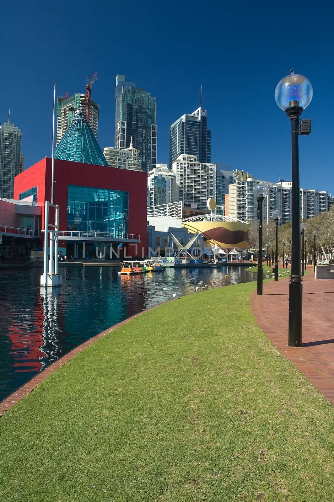 modern buildings near darling harbour in sydney