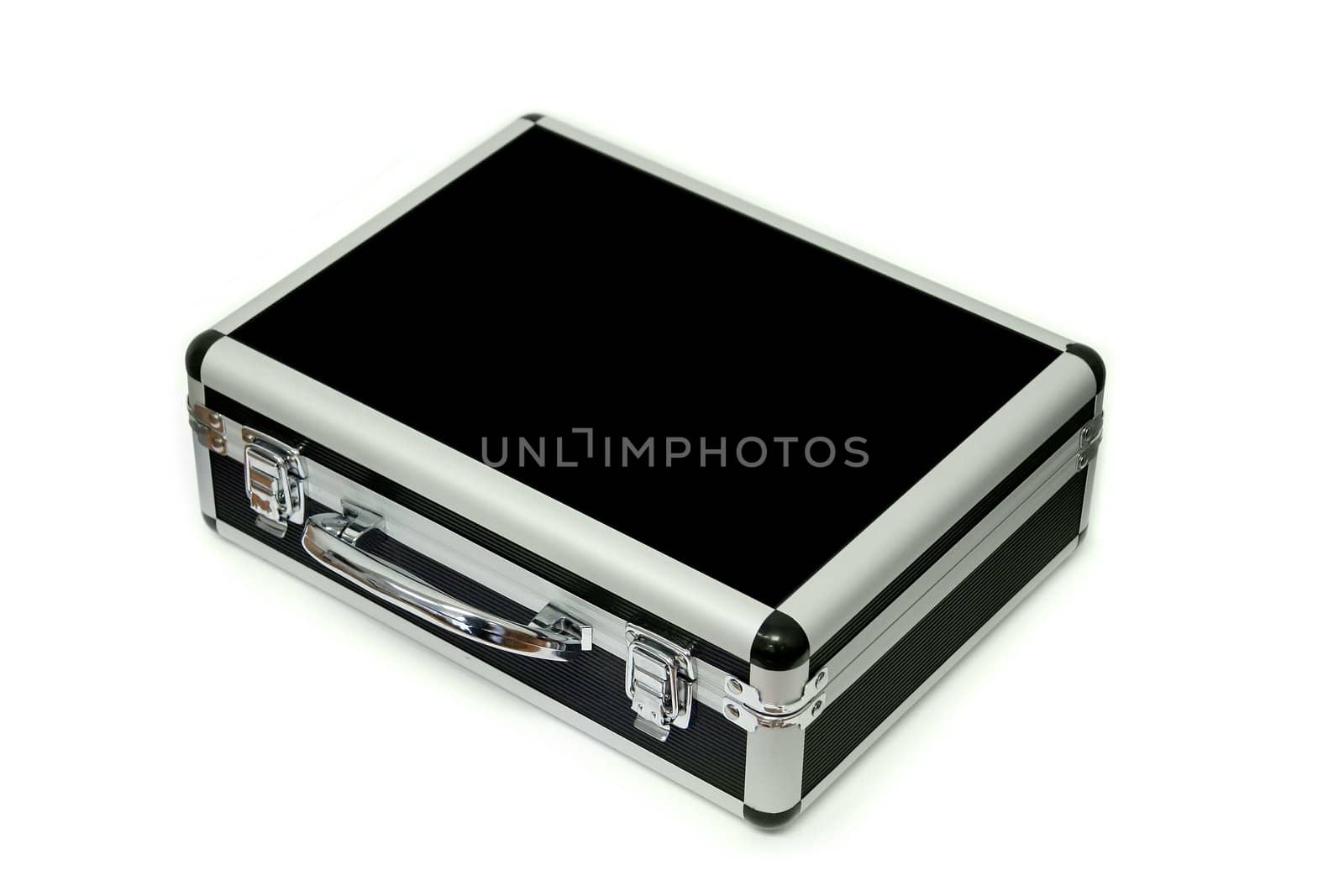 black security aluminium case isolated on white background