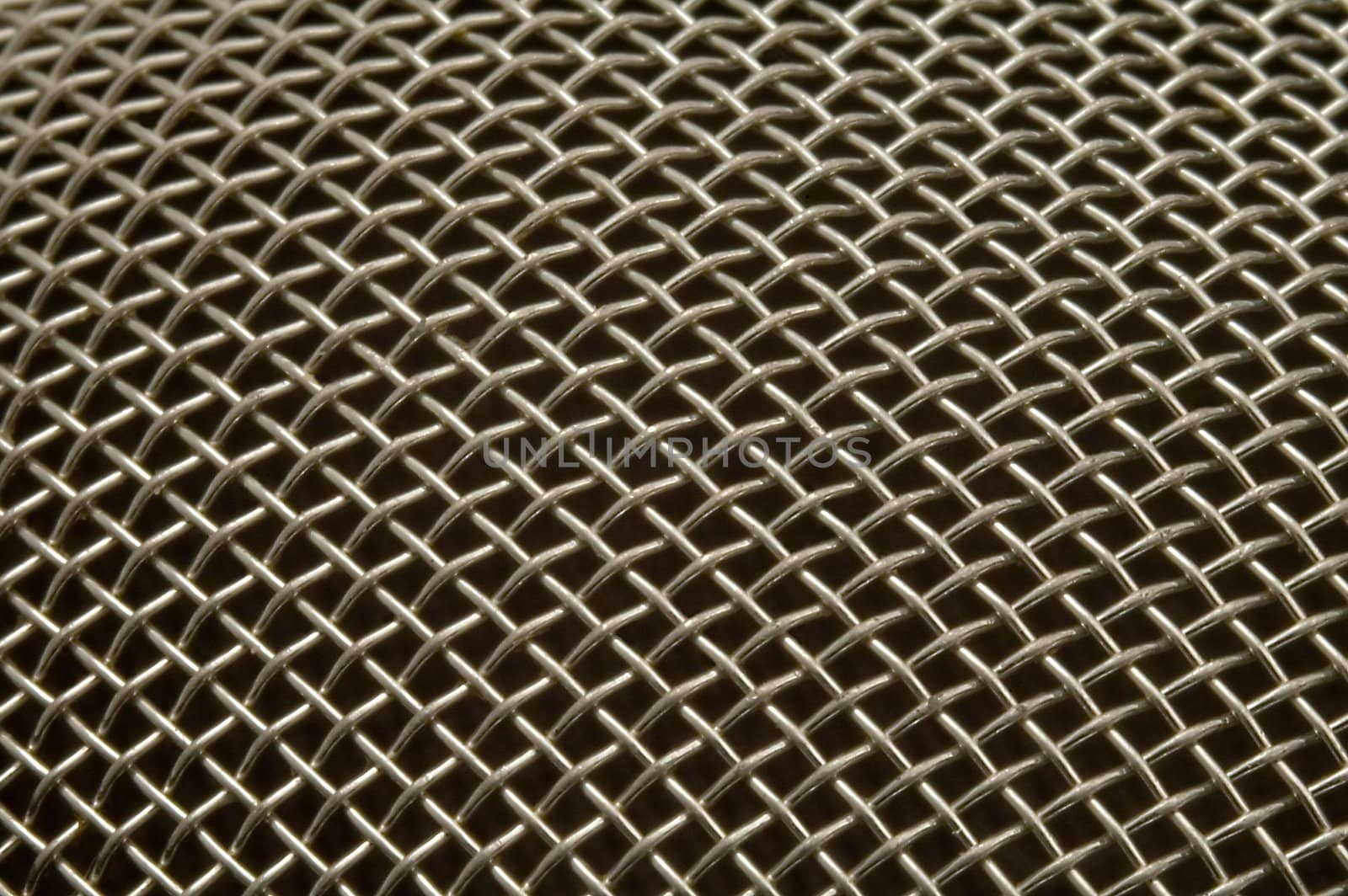 detail photo of steel filter on black background