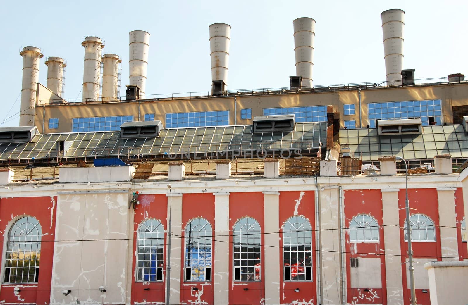 factory architecture details and facade in Moscow, Russia