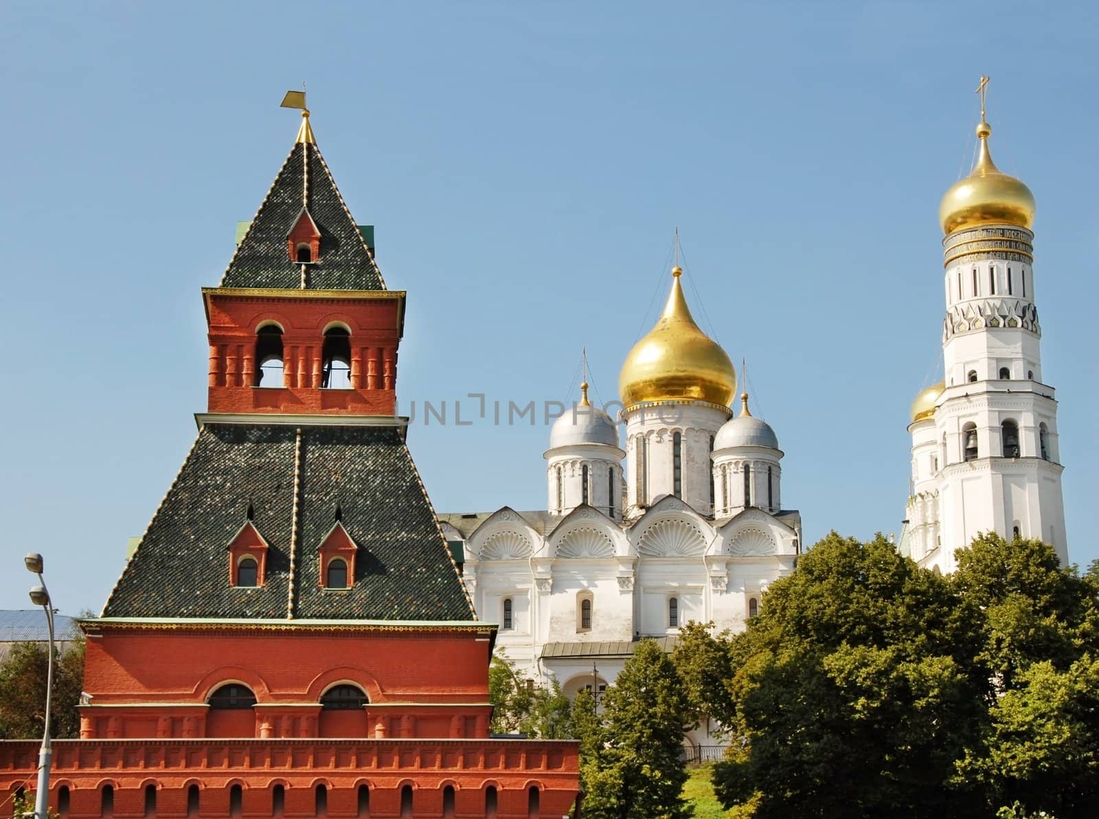 Moscow Kremlin Tower, Cathedral of the Archangel and Ivan the Great Bell Tower
