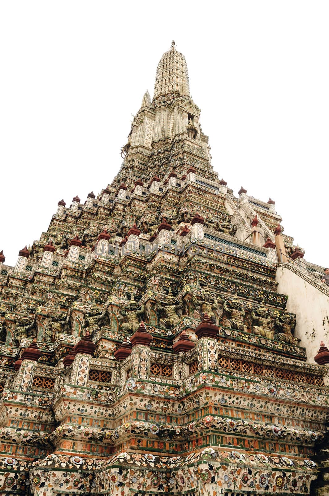 Close up details in the Wat Arun temple in Thailand