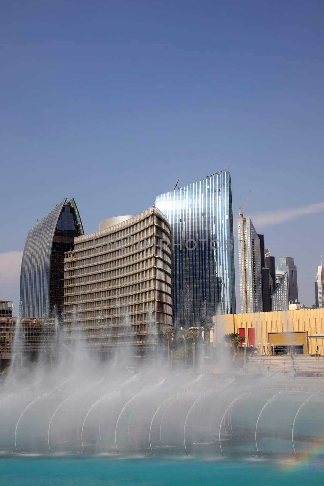 Striking contemporary buildings adjacent to Burj Khalifa and Dubai Mall, Dubai, United Arab Emirates.