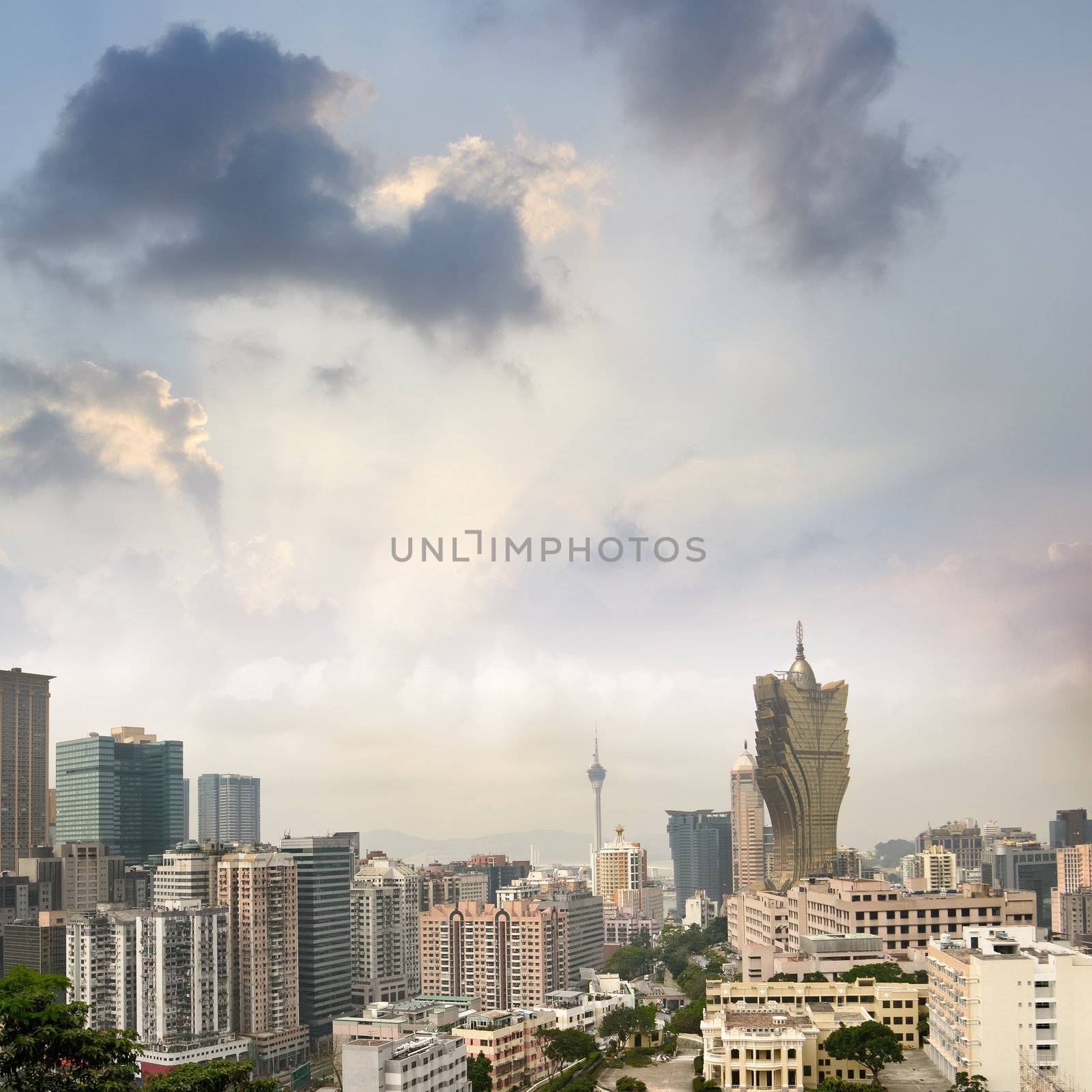 City skyline of Macau in afternoon in Macao, Asia.