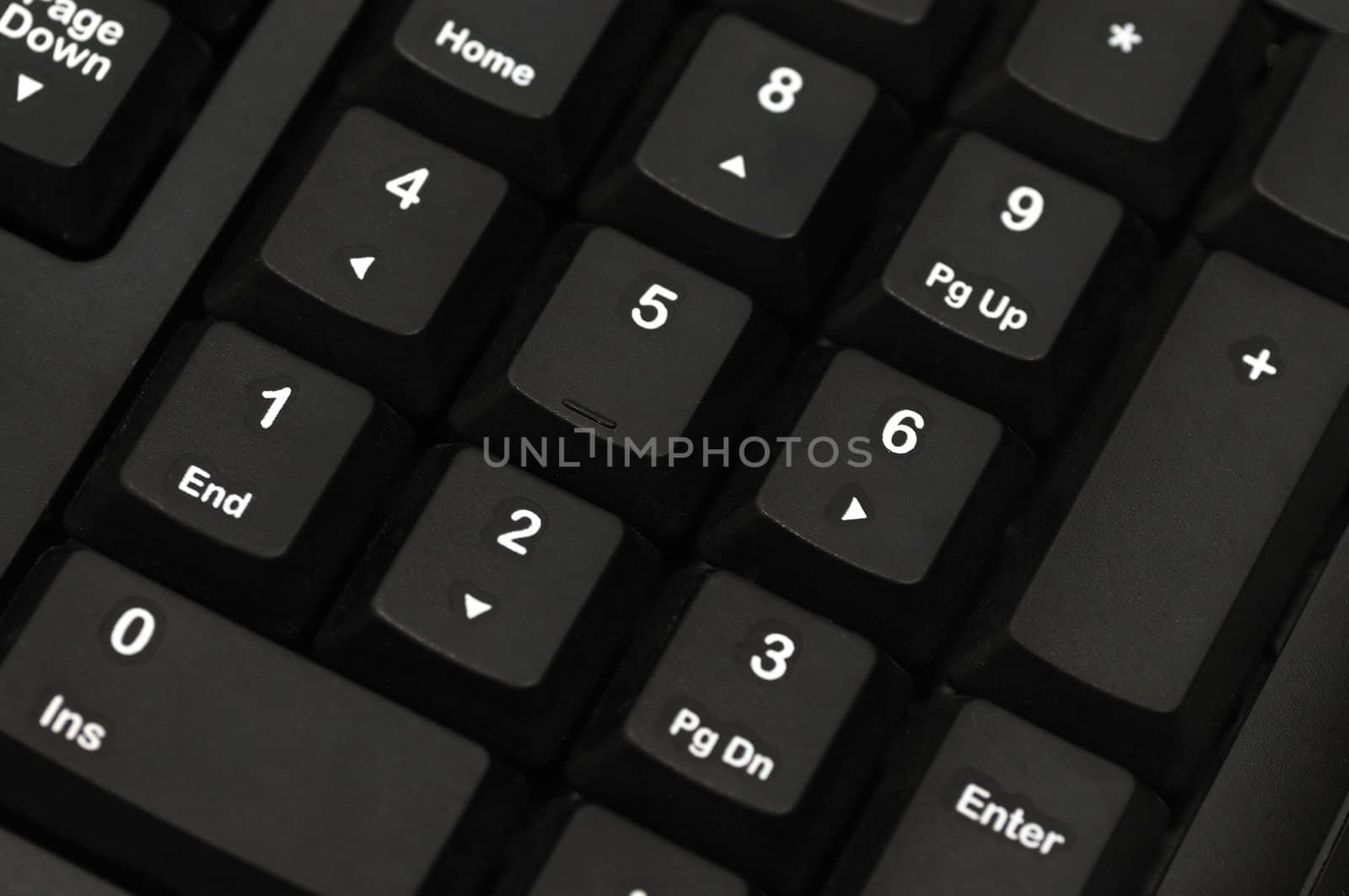 Closeup shot of a computer key board