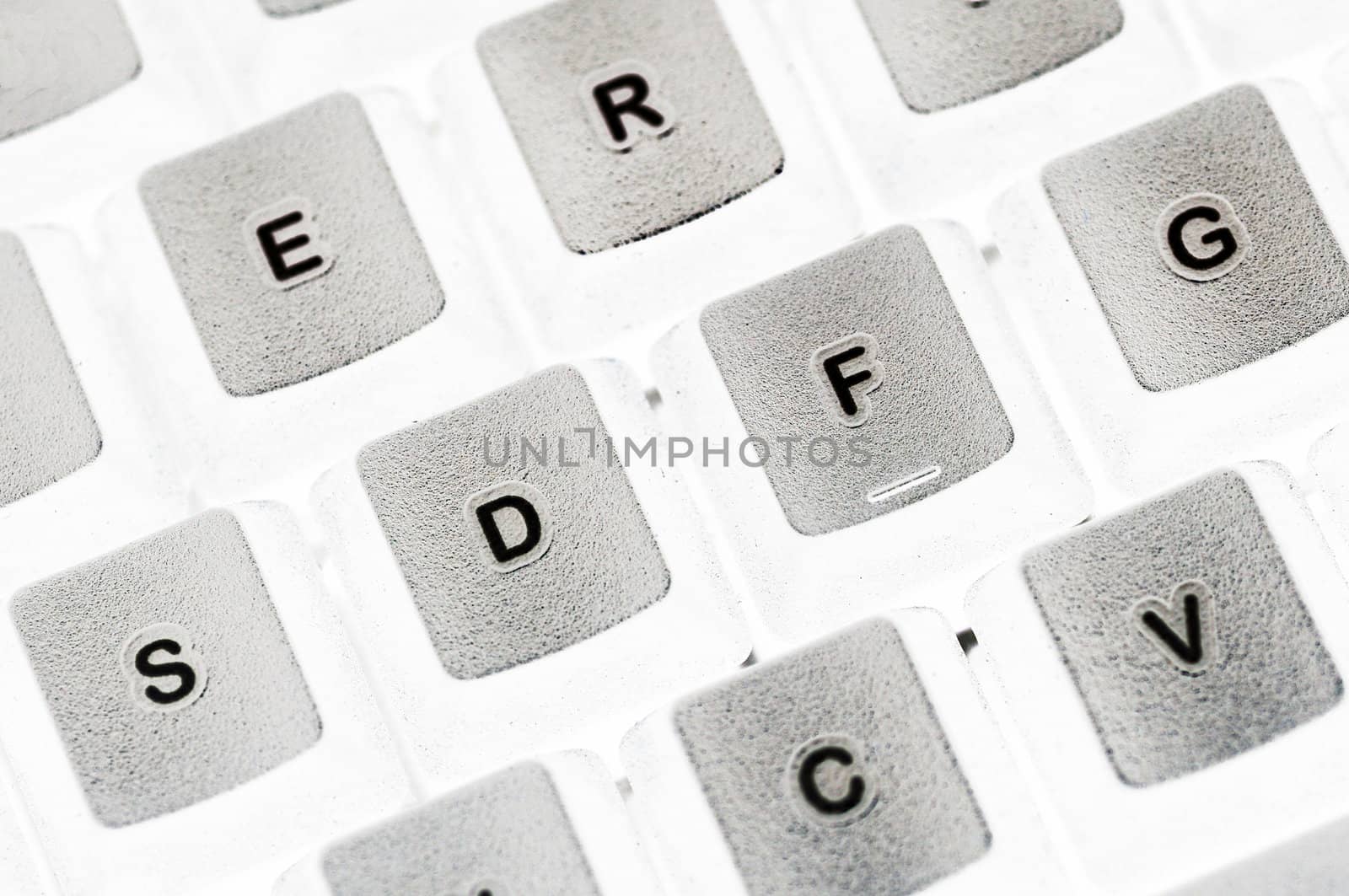 Closeup shot of a computer key board