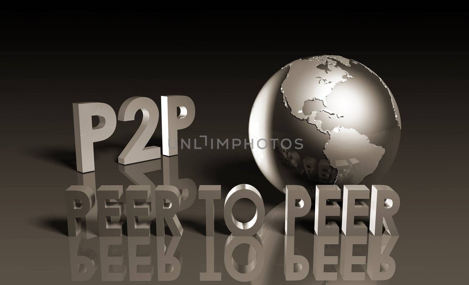 P2P Peer to Peer Technology in 3d
