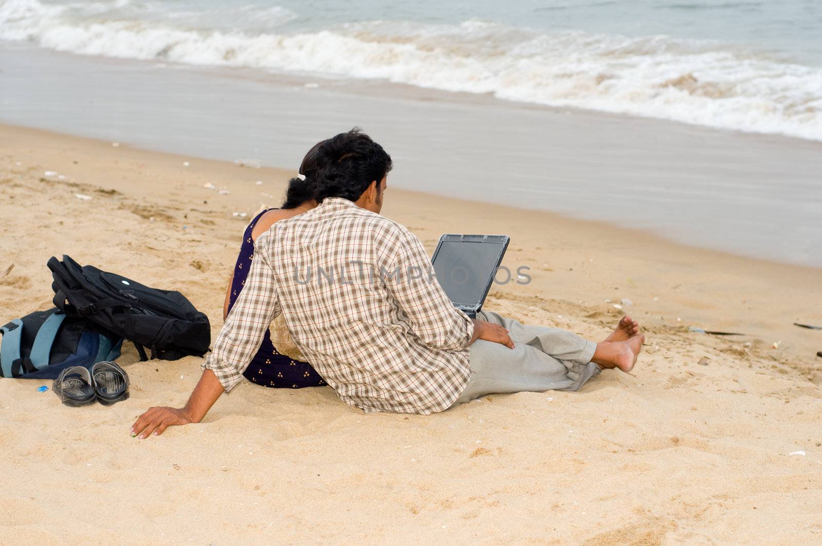 browsing by the beach