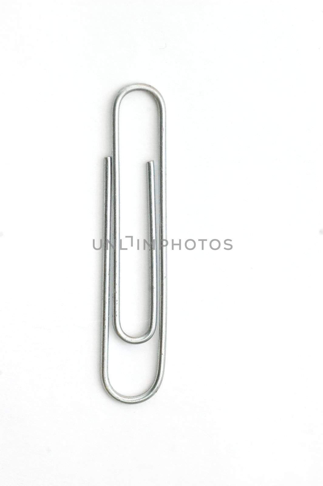 A paper clip isolated on a white background