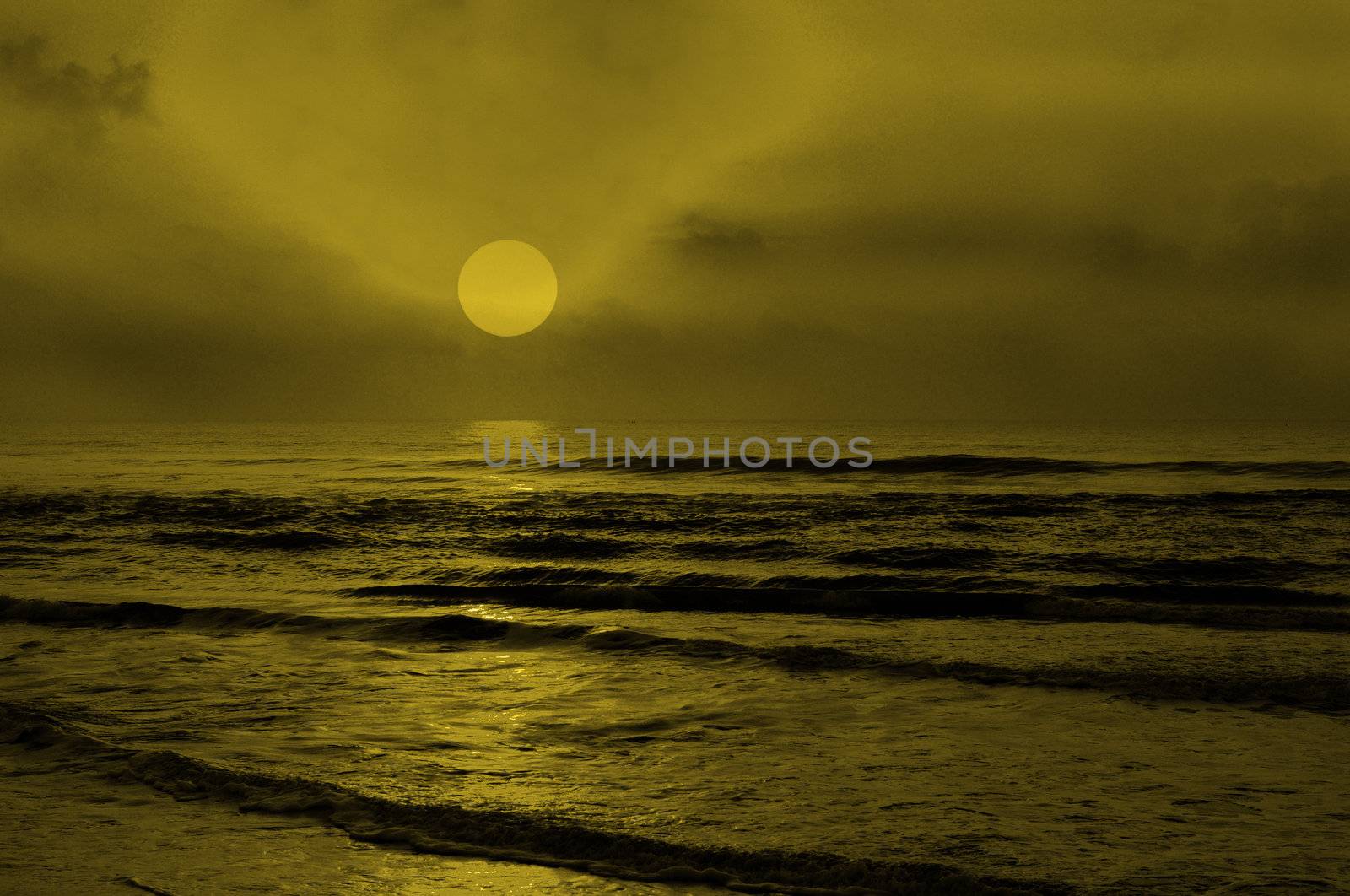 A beautiful sunrise at a beach in Chennai India