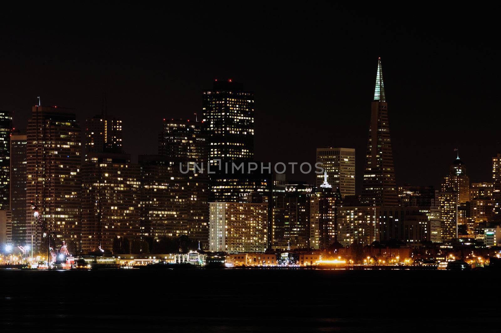 San francisco city skyline during night time