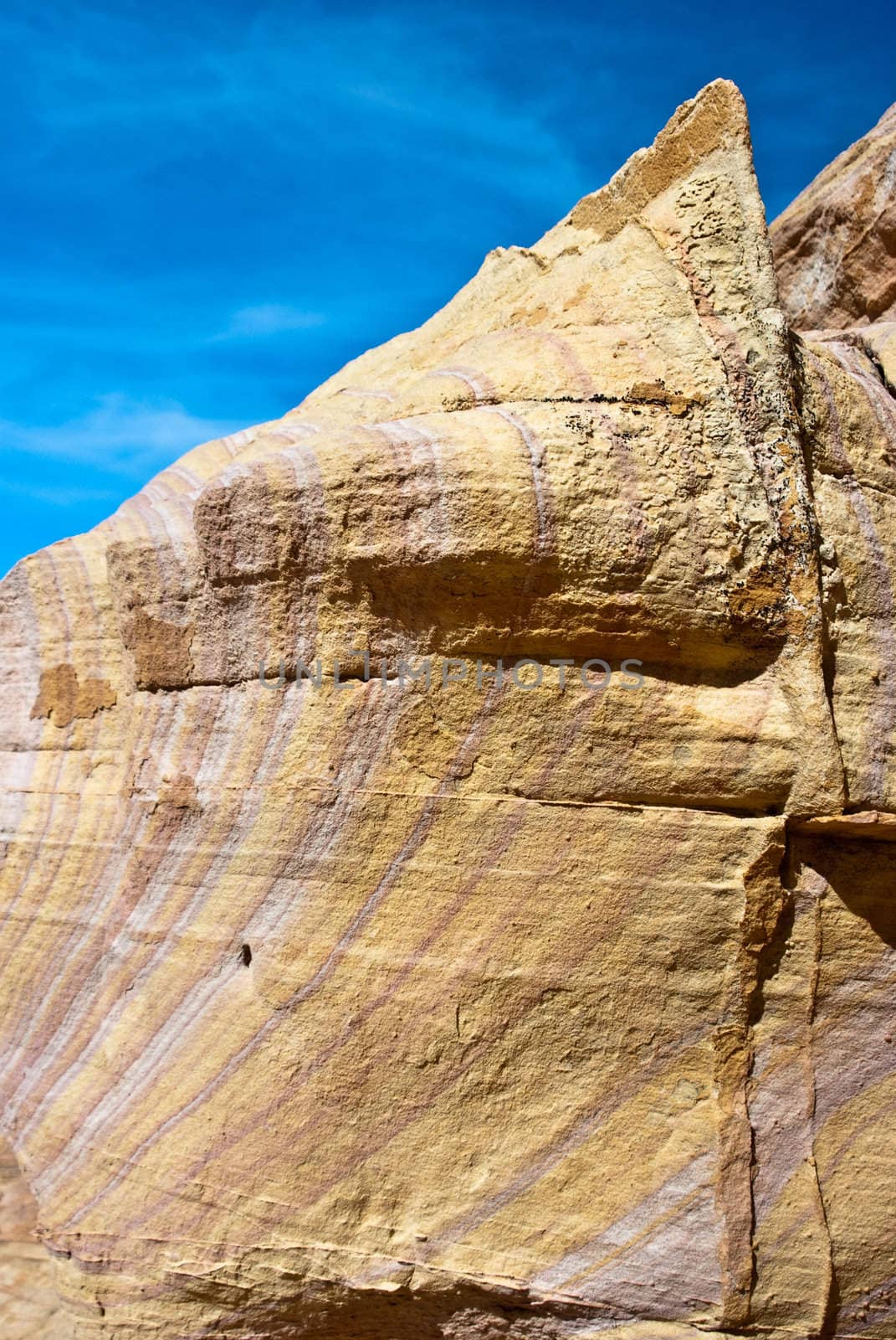 Sandstone rock formations imitate shark fins