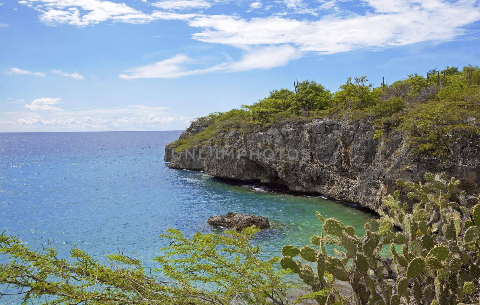 Beautiful landscape on the caribbean island, Curacao