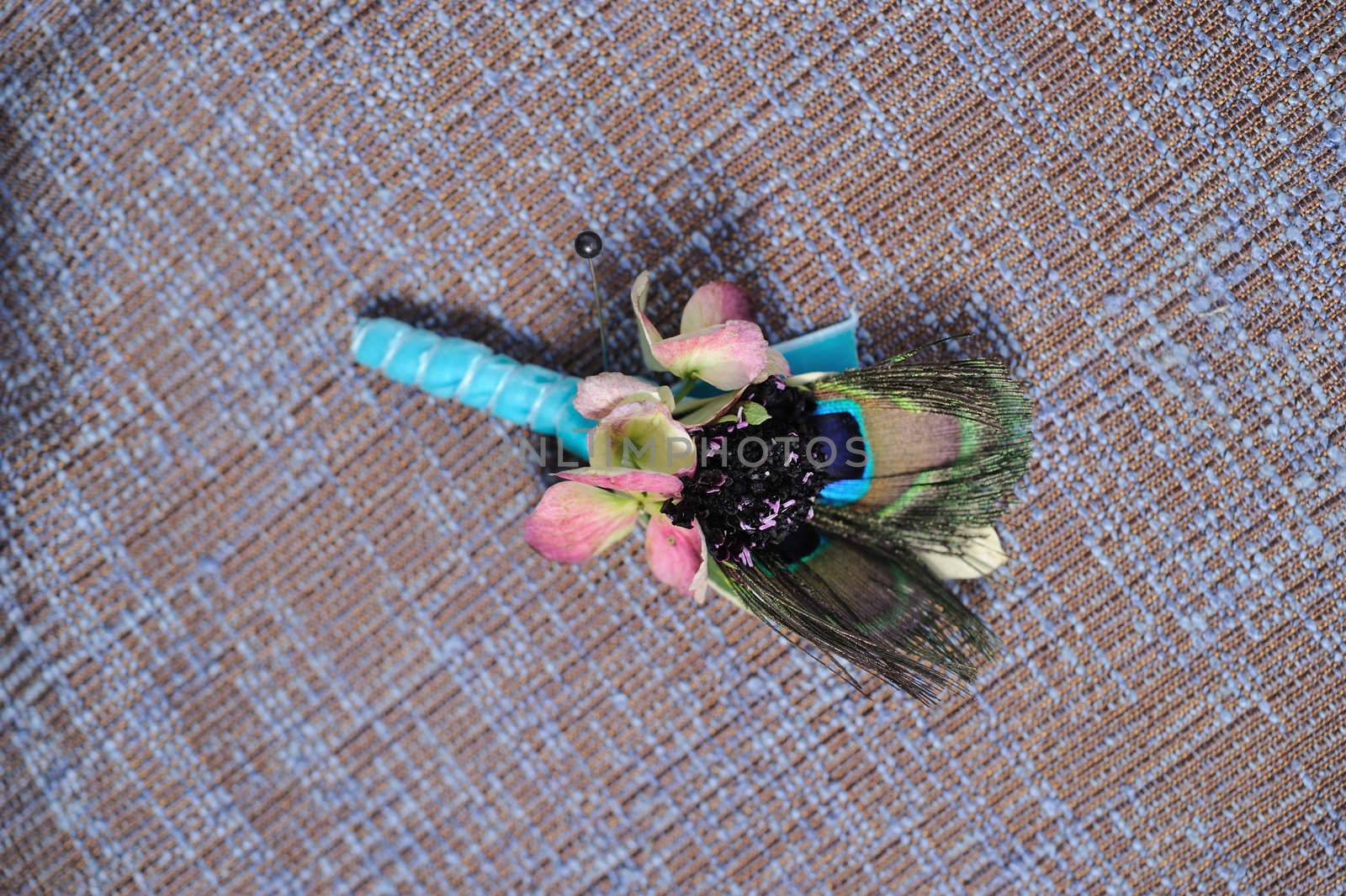 Image of a creatively designed  boutonniere